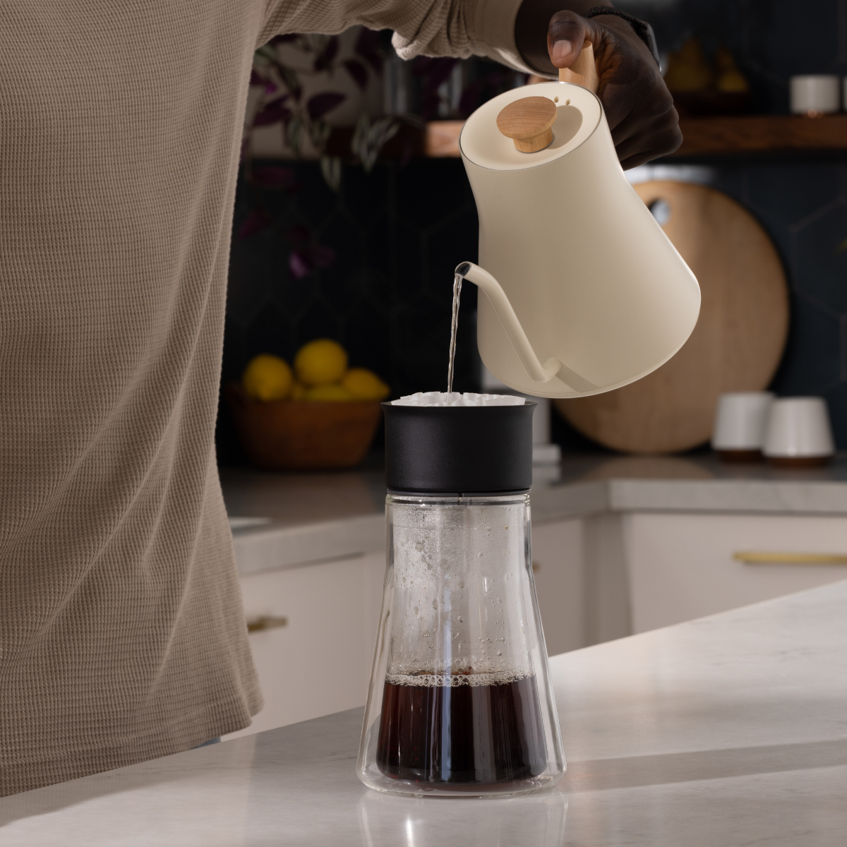 Fellow Stagg EKG Pro Kettle with Maple Handle - 0.9L, Sesame