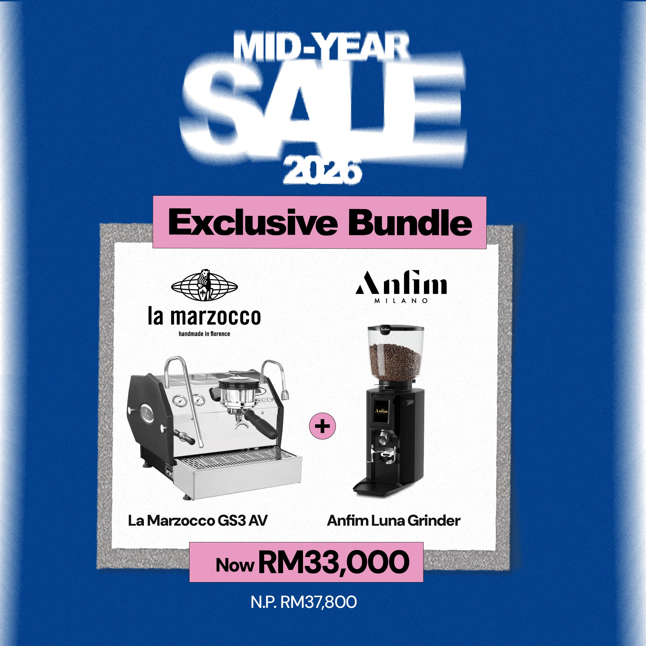 ( Bundle ) La Marzocco GS3 AV Espresso Machine FOC Anfim Luna Grinder