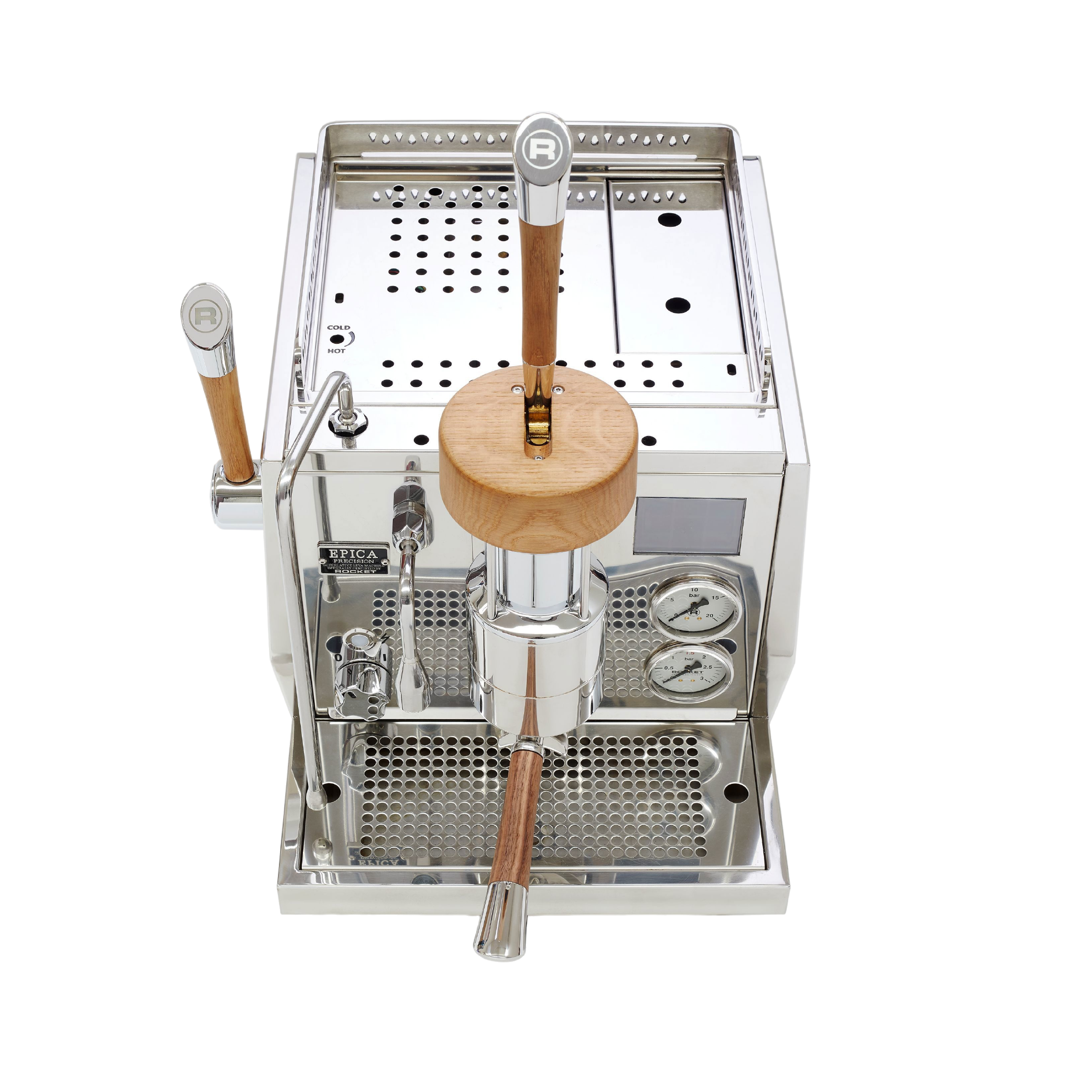 Rocket Espresso EPICA. Front top view of the machine.