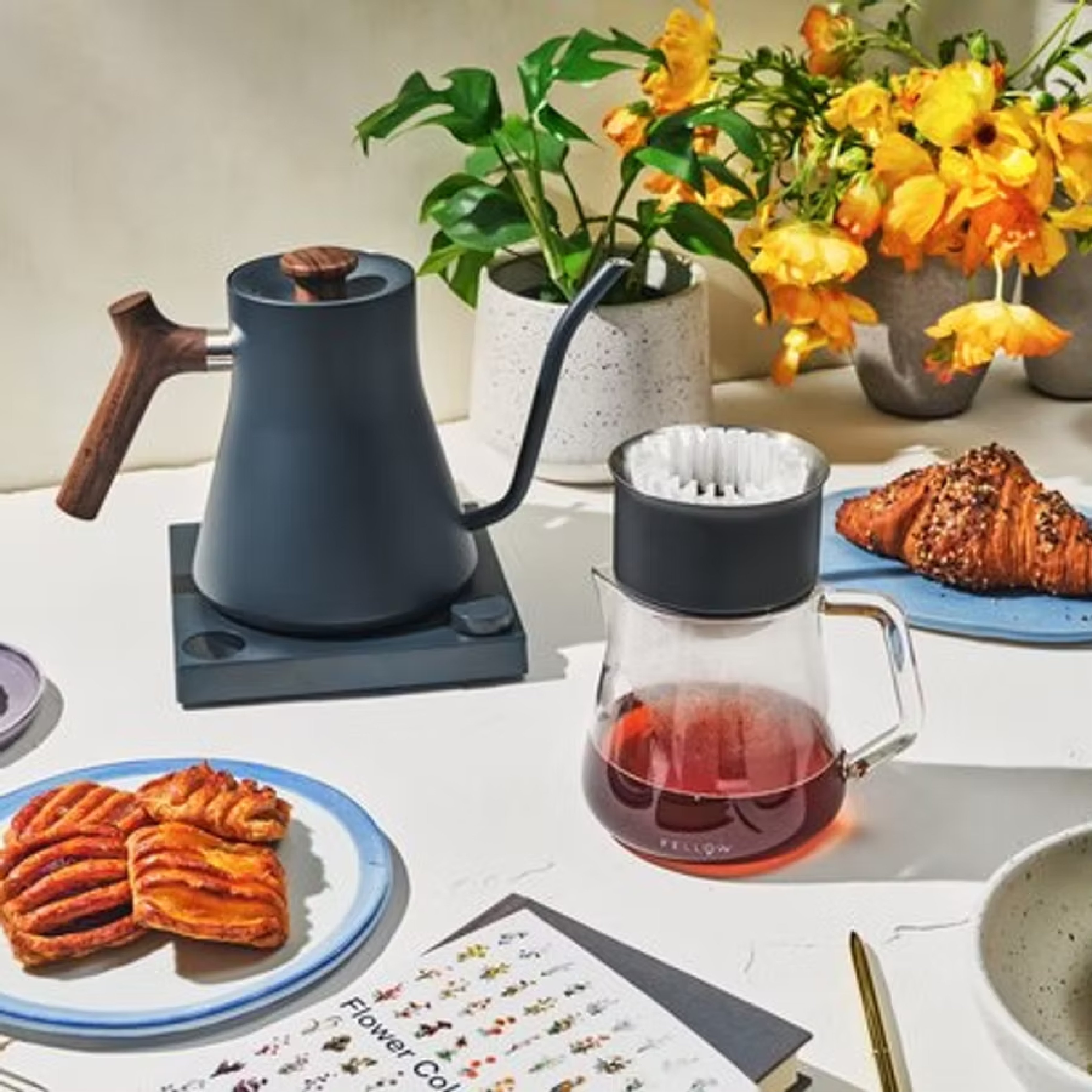 Fellow Stagg EKG Electric Pour Over Kettle - Stone Blue + Walnut