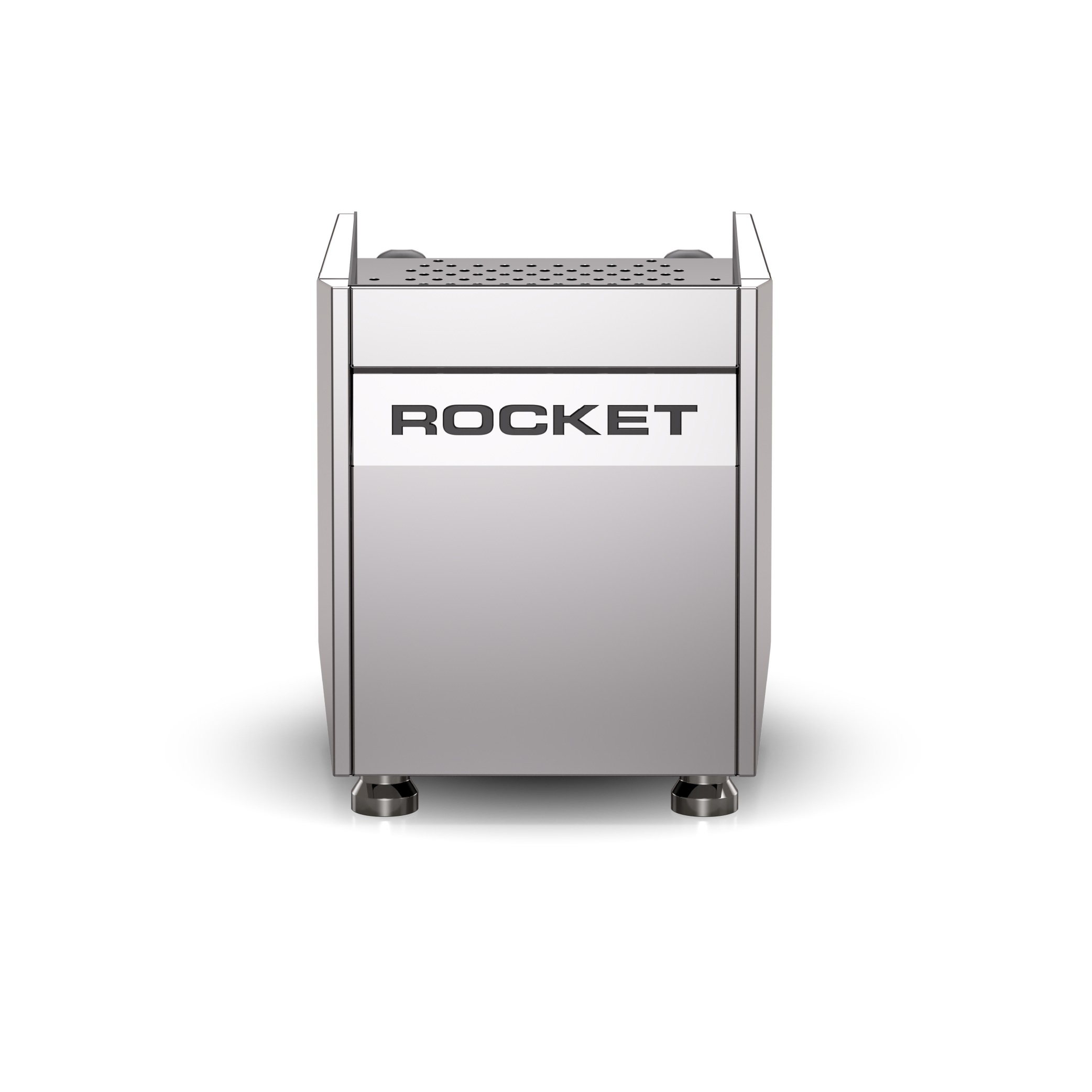 Rocket Giotto R Fast Espresso Machine in stainless steel. Back view of the machine.