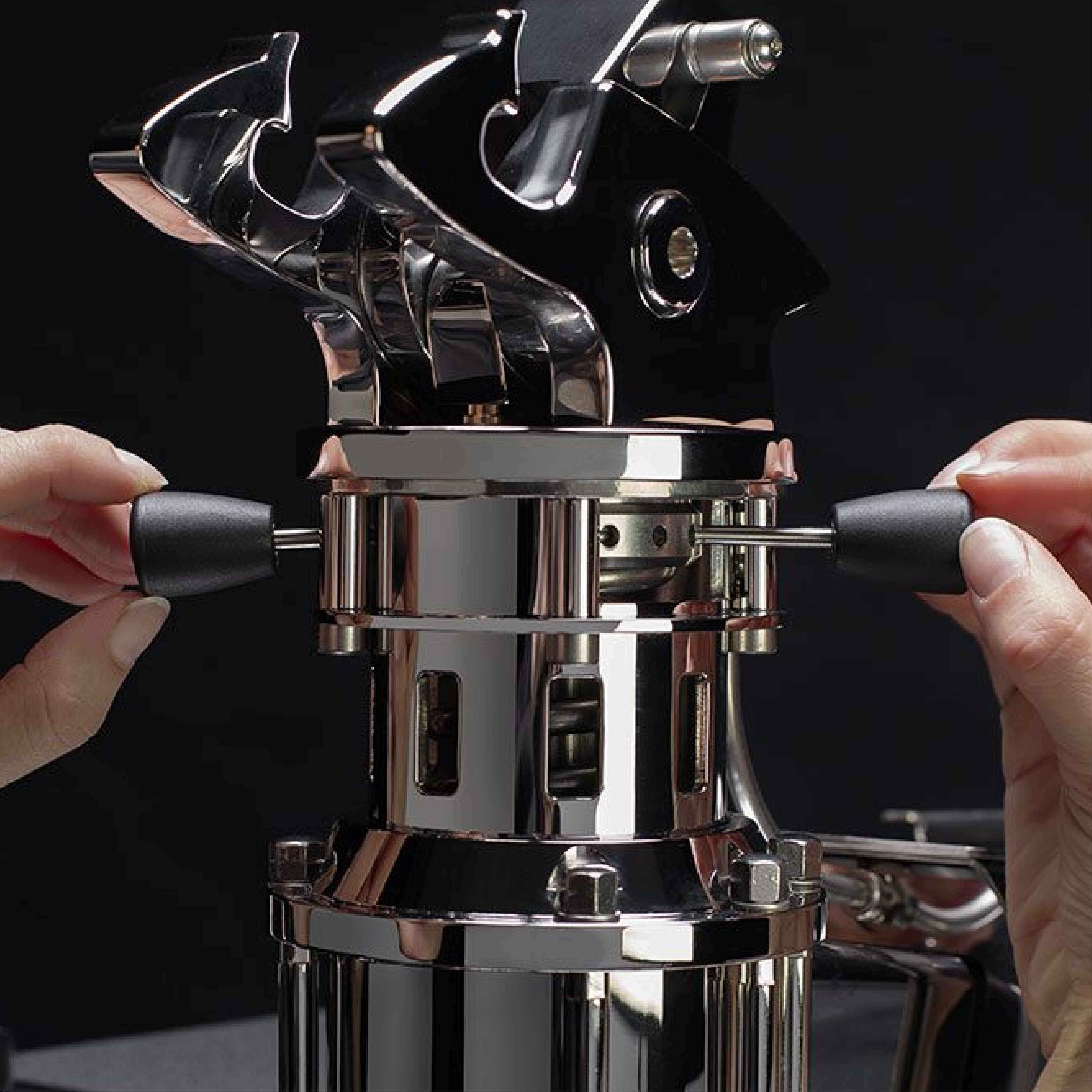 Kees Van Der Westen Spiritello. Close up adjuster tool adjusting the spring pre-tension.