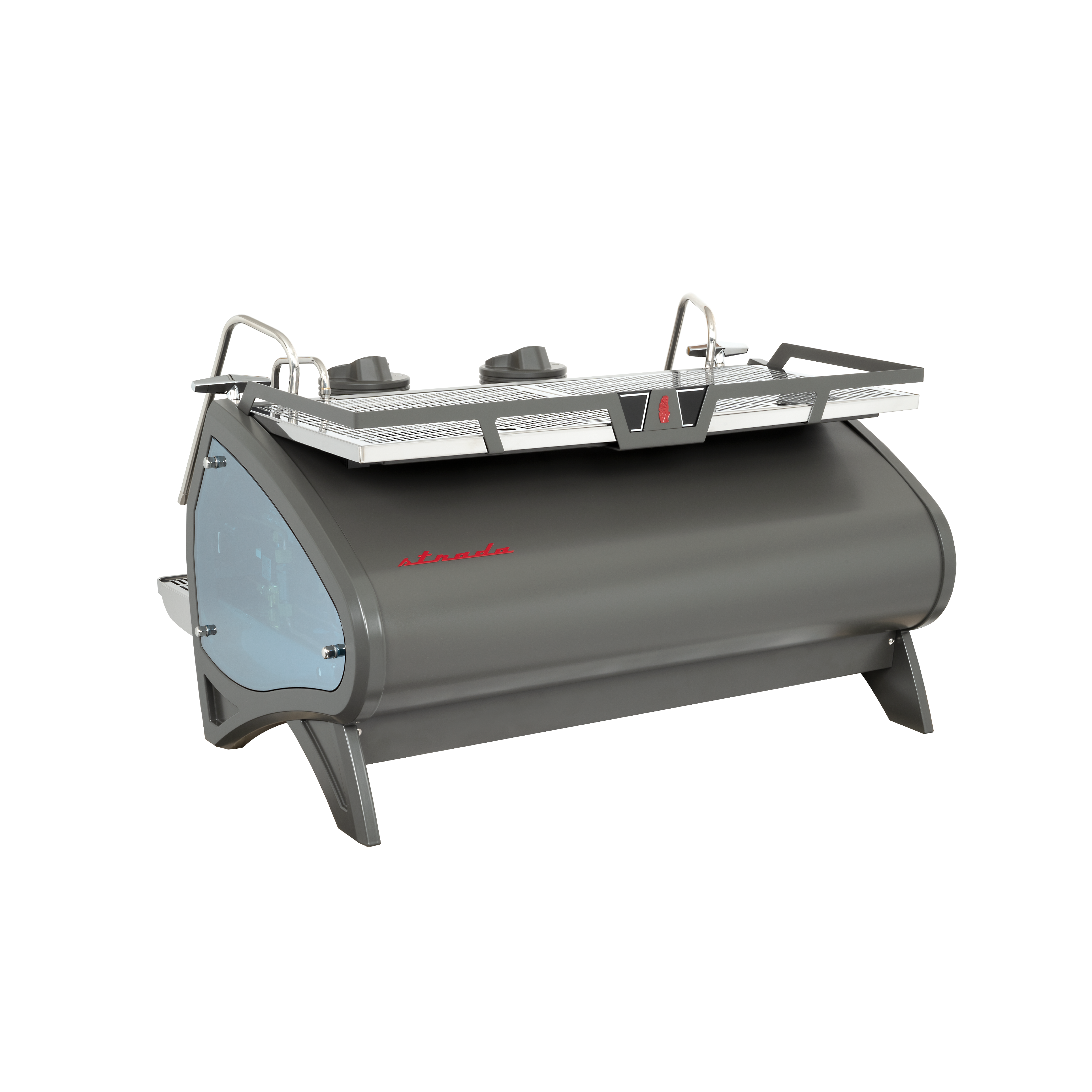 La Marzocco Strada S Commercial Espresso Machine. Back view of the machine in gray.