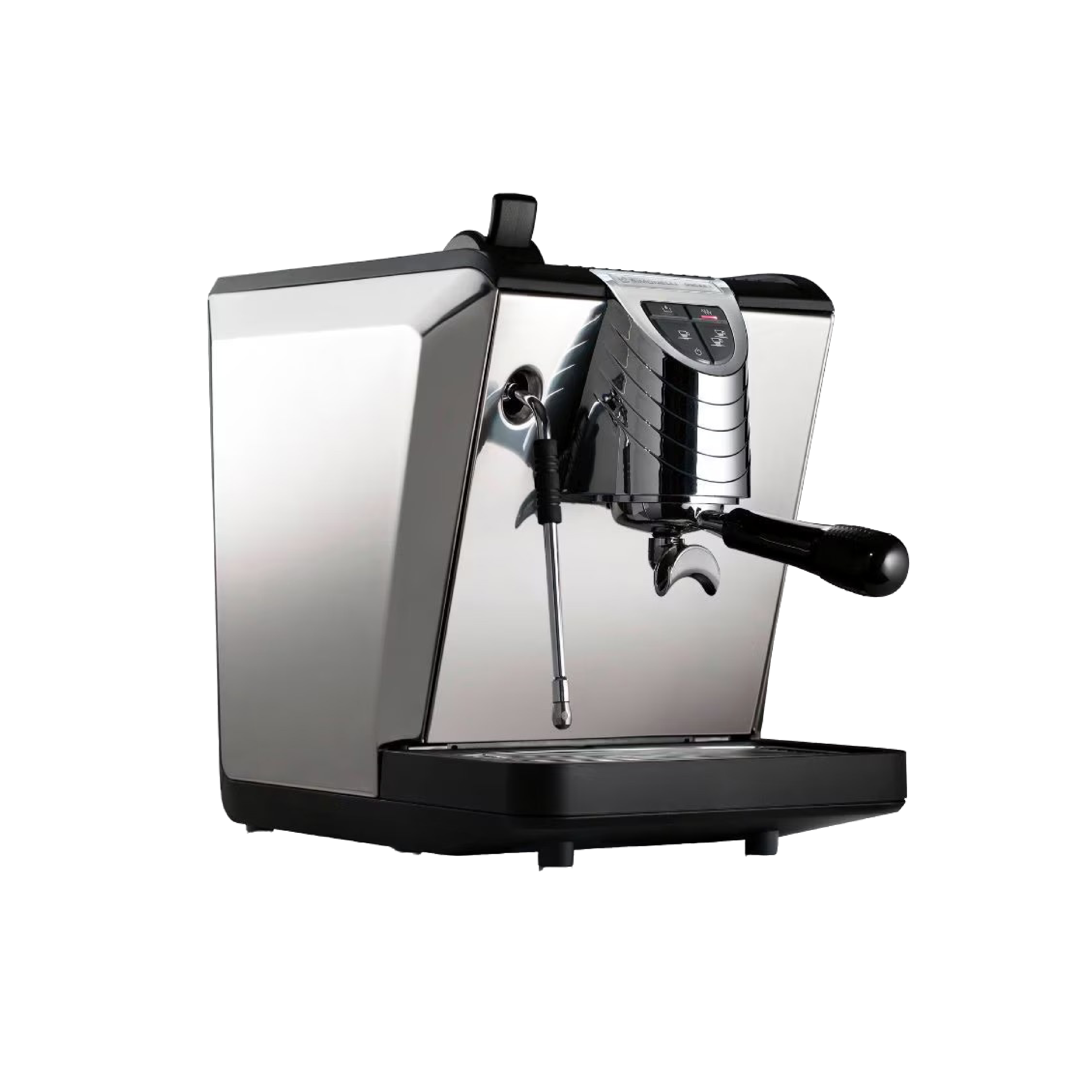 Nuova Simonelli Oscar 2 Espresso Machine (2022 version with OPV) in black. Front view of the machine.
