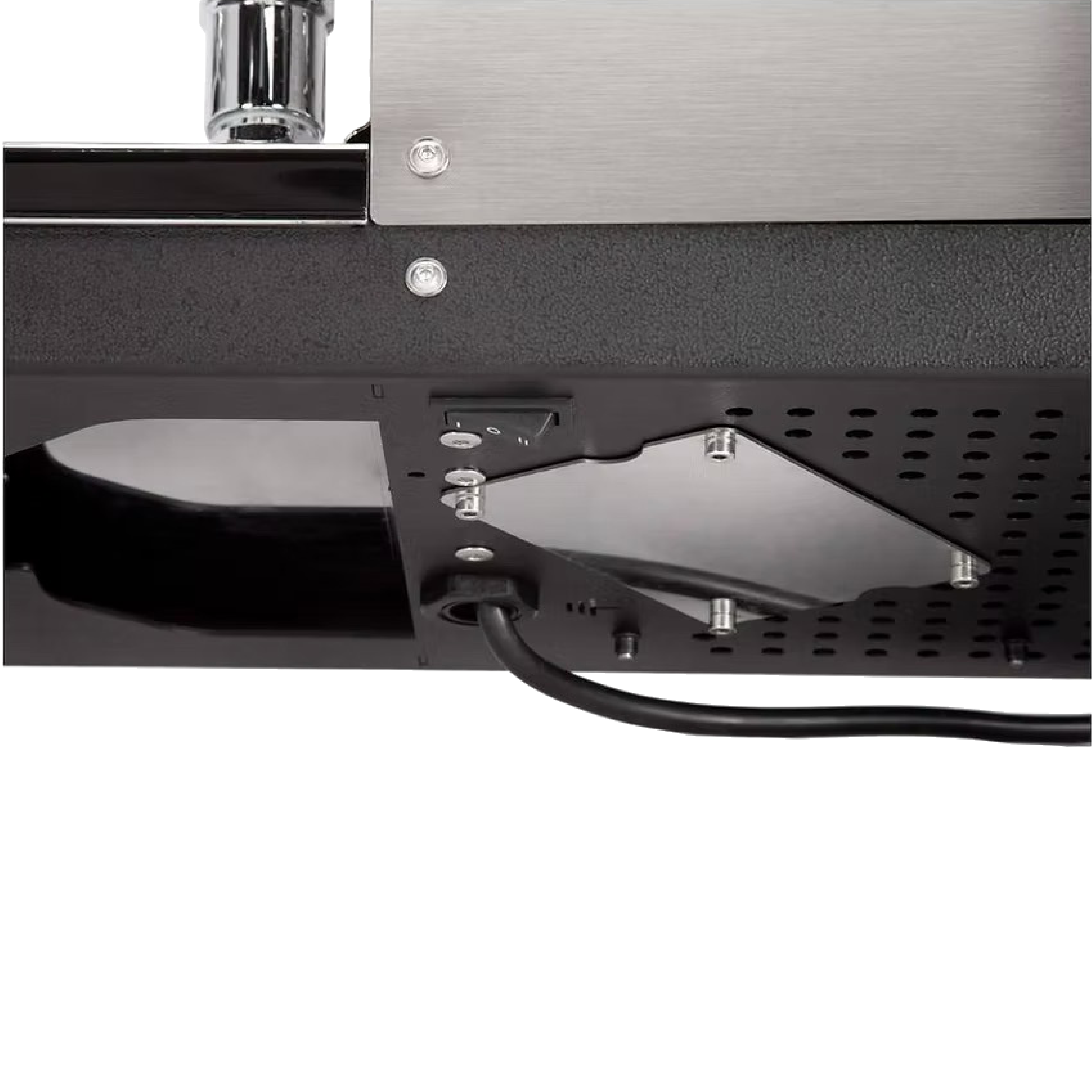 Profitec Pro 400 Espresso Machine. Bottom view of the 3-position switch underneath the machine.
