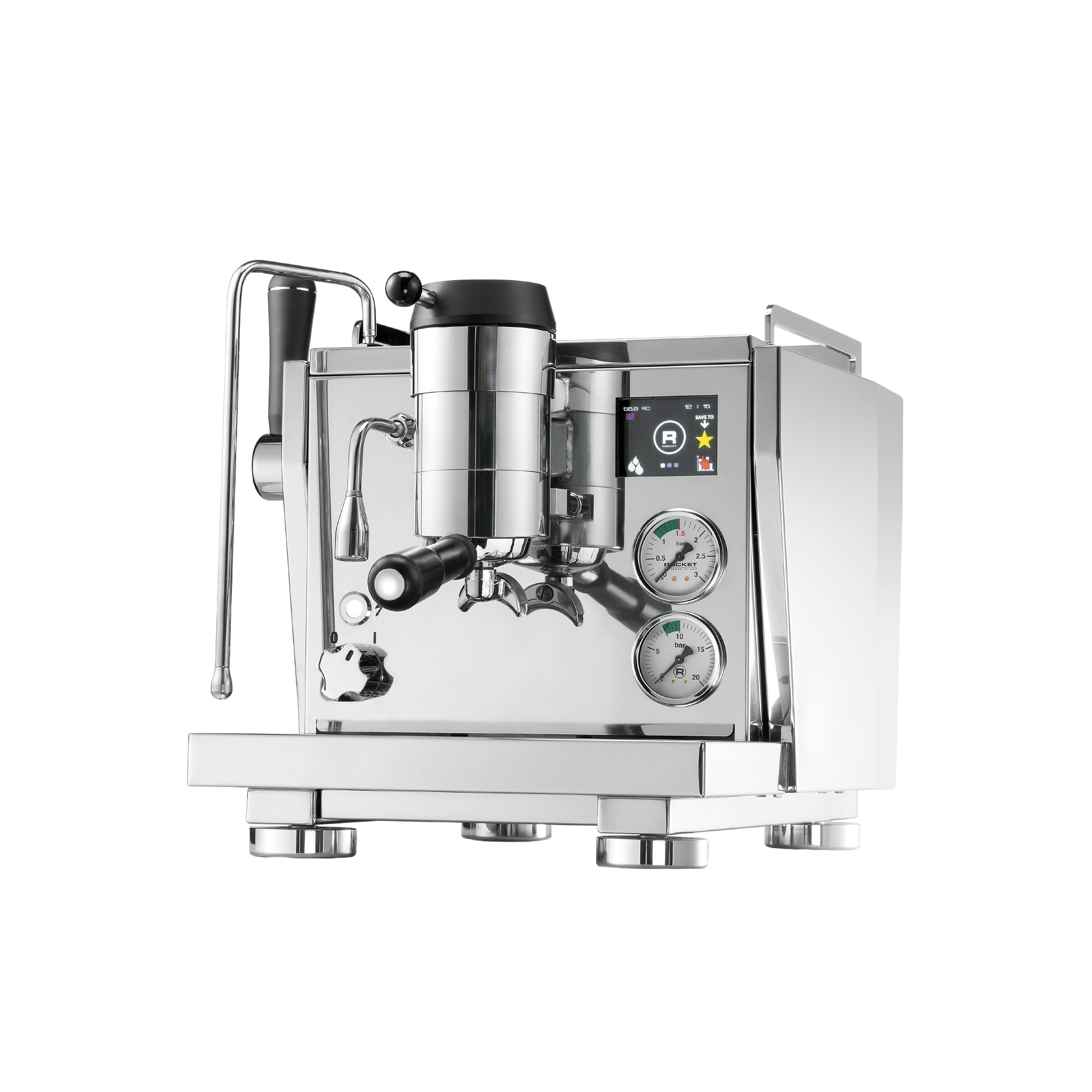 Rocket Espresso R9 ONE Espresso Machine. Front view of the machine.