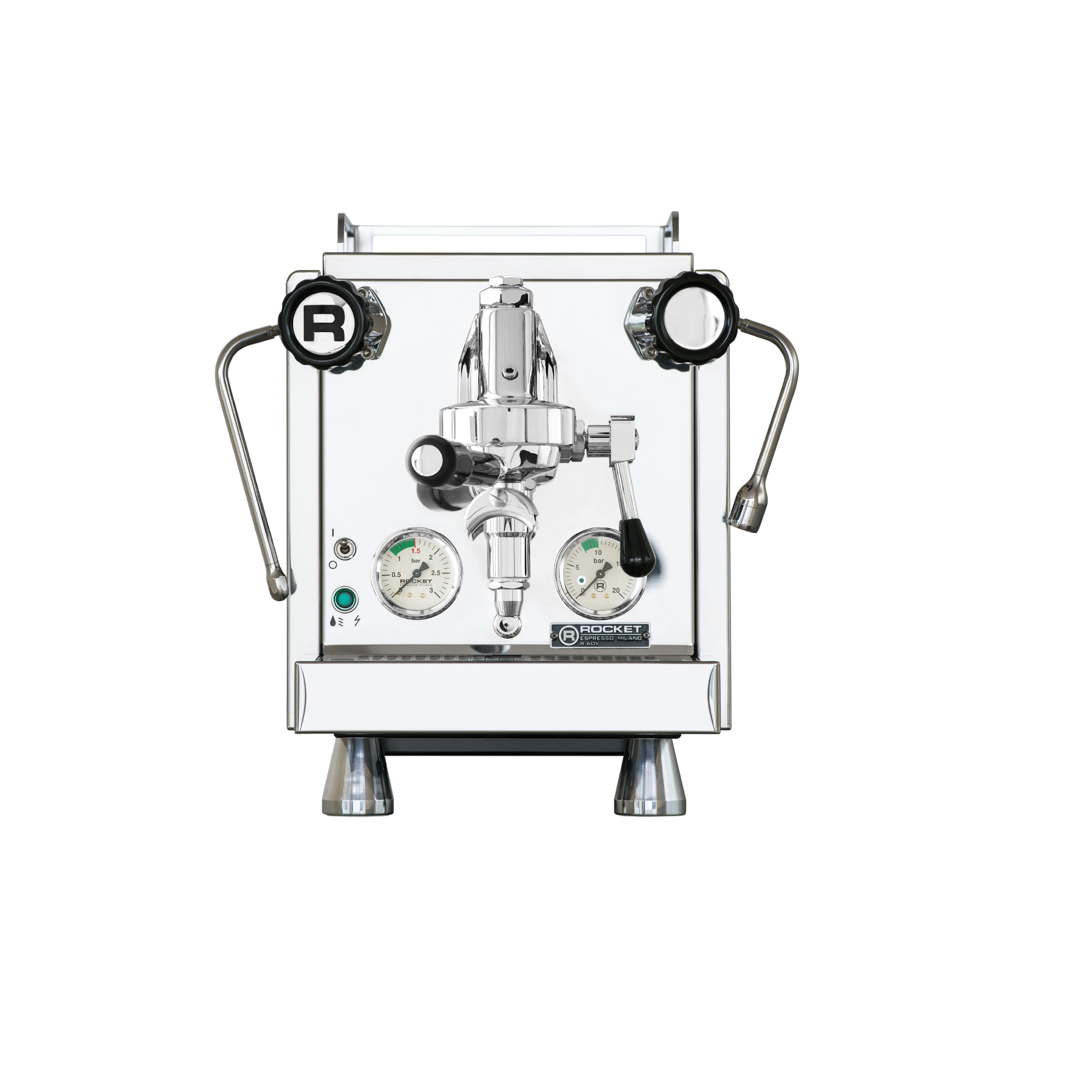 Rocket R60 V Espresso Machine. Front view of the machine.