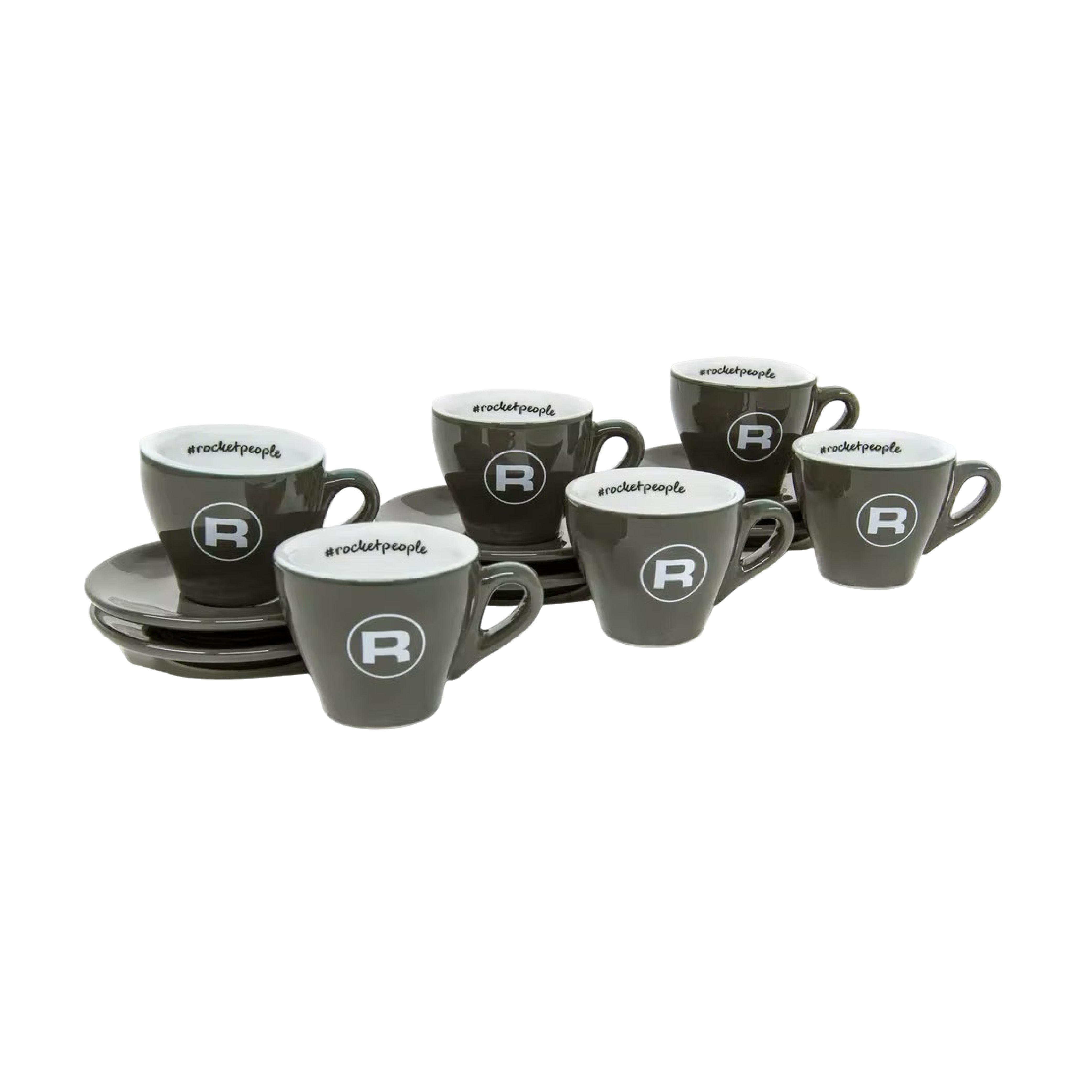 Rocket Espresso - Espresso Cup And Saucer (Set of 6) - Grey