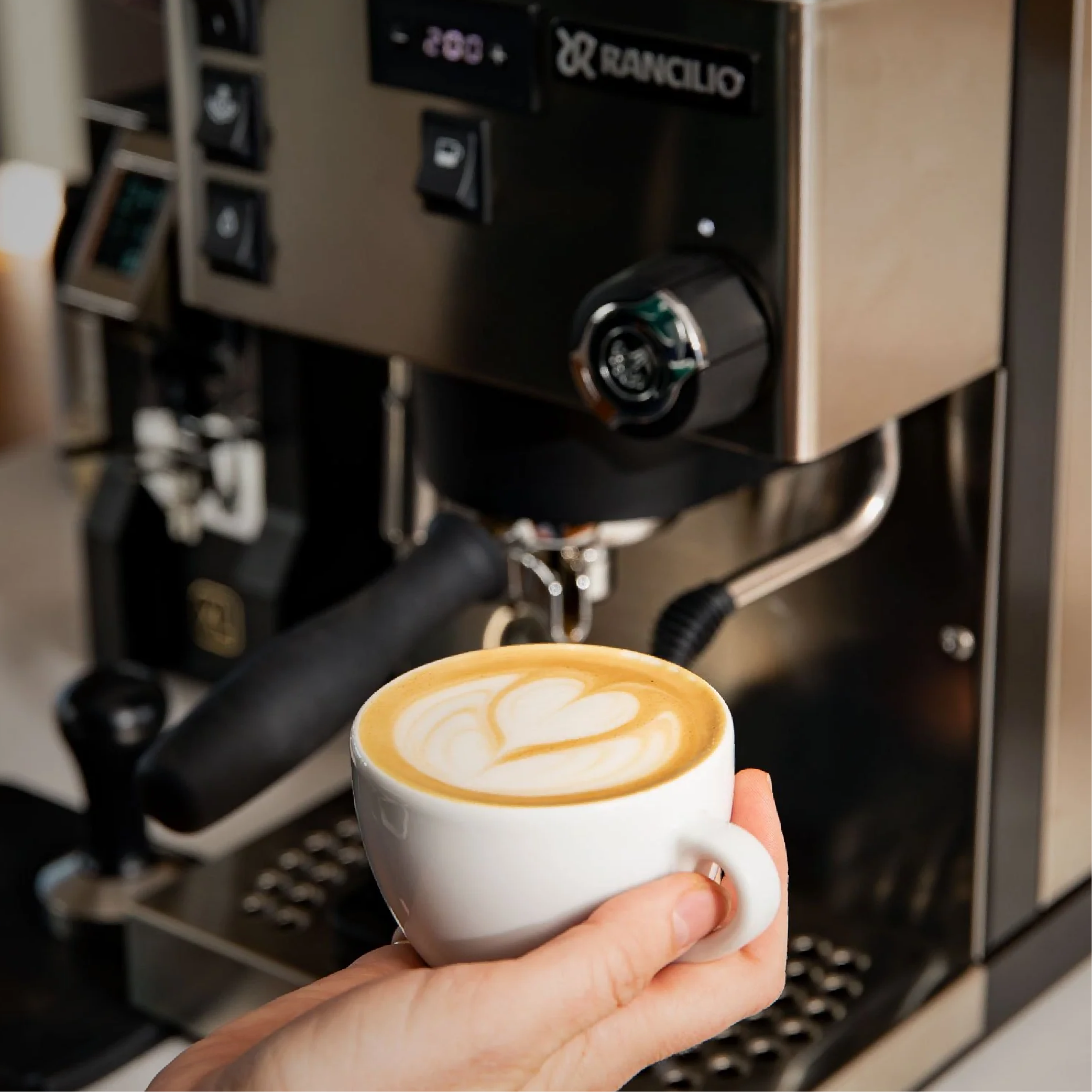 A cup of cappucino made using Rancilio Silvia Pro X Espresso Machine.