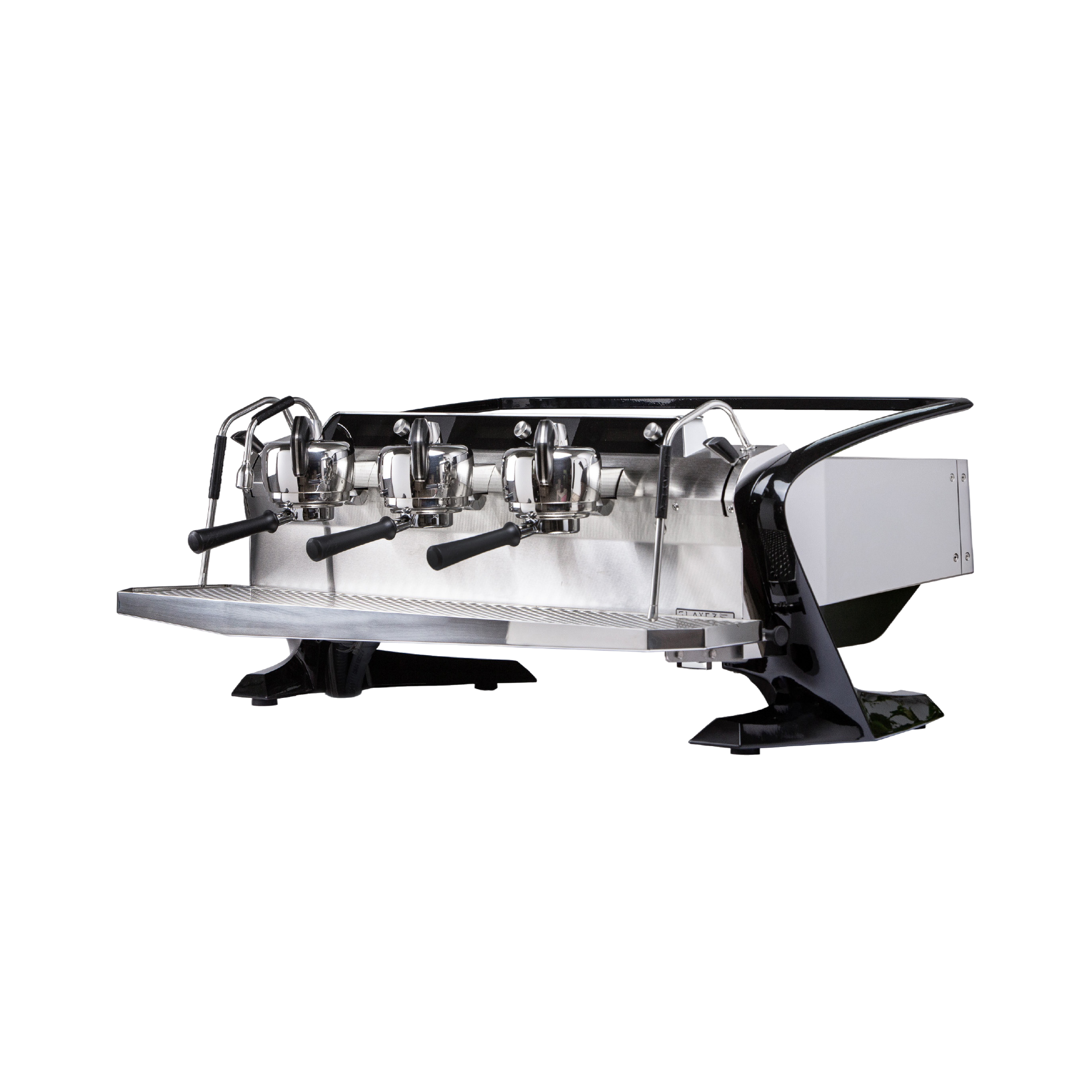 Slayer Steam LP Commercial Espresso Machine 3 grouphead. Front view of the machine.