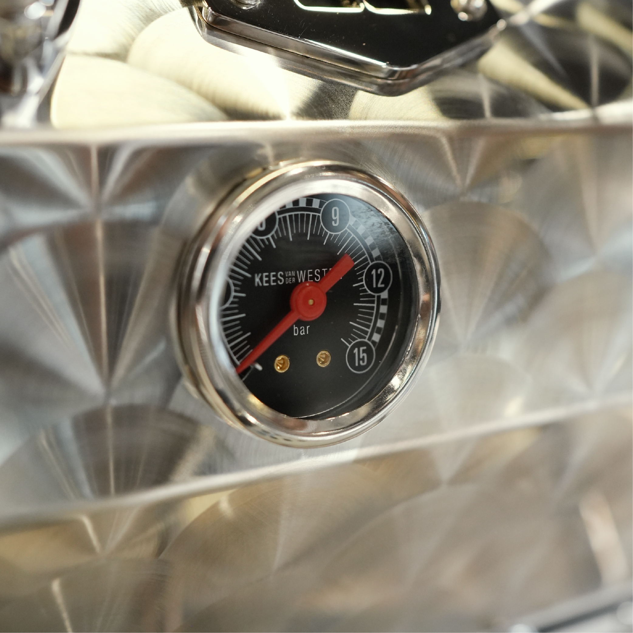 Kees Van Der Westen Speedster. Close up of the brew pressure gauge.
