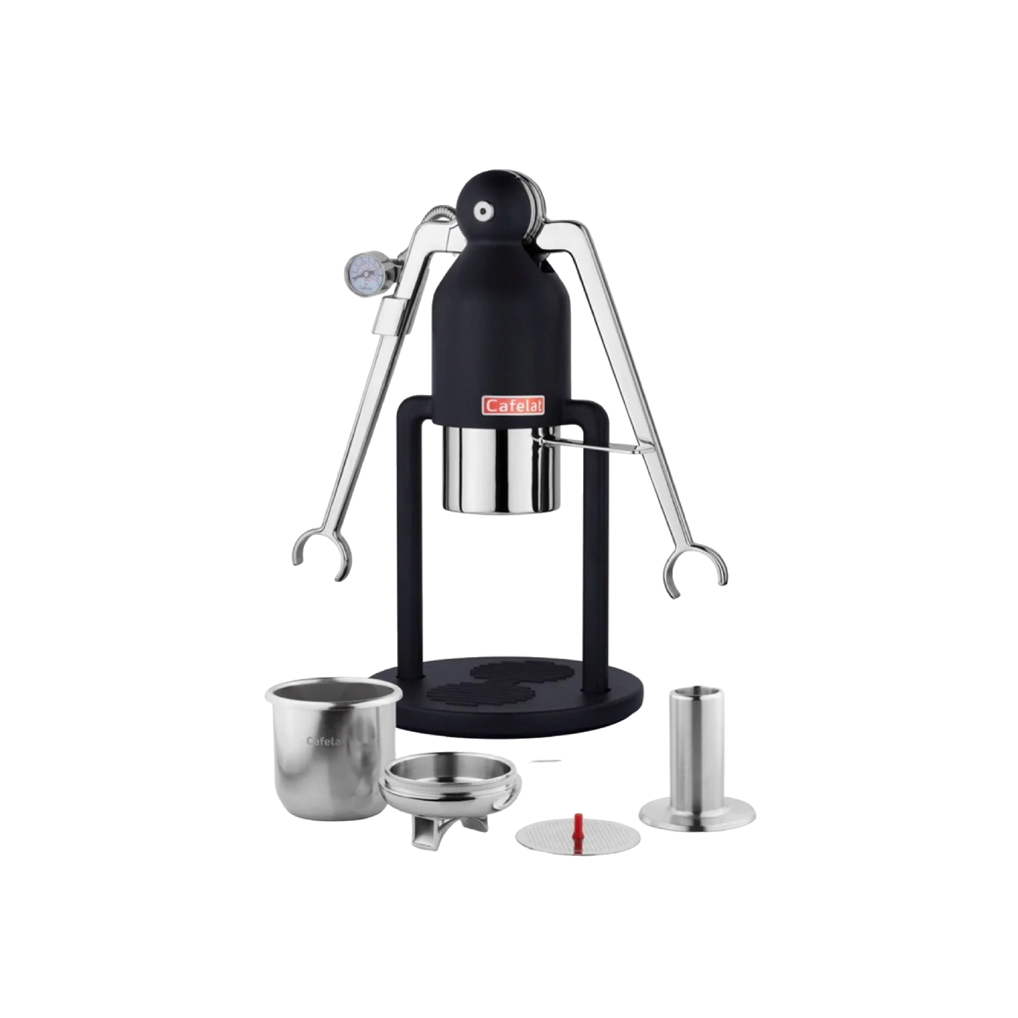 Cafelat Robot Barista Manual Lever Espresso Maker in black.