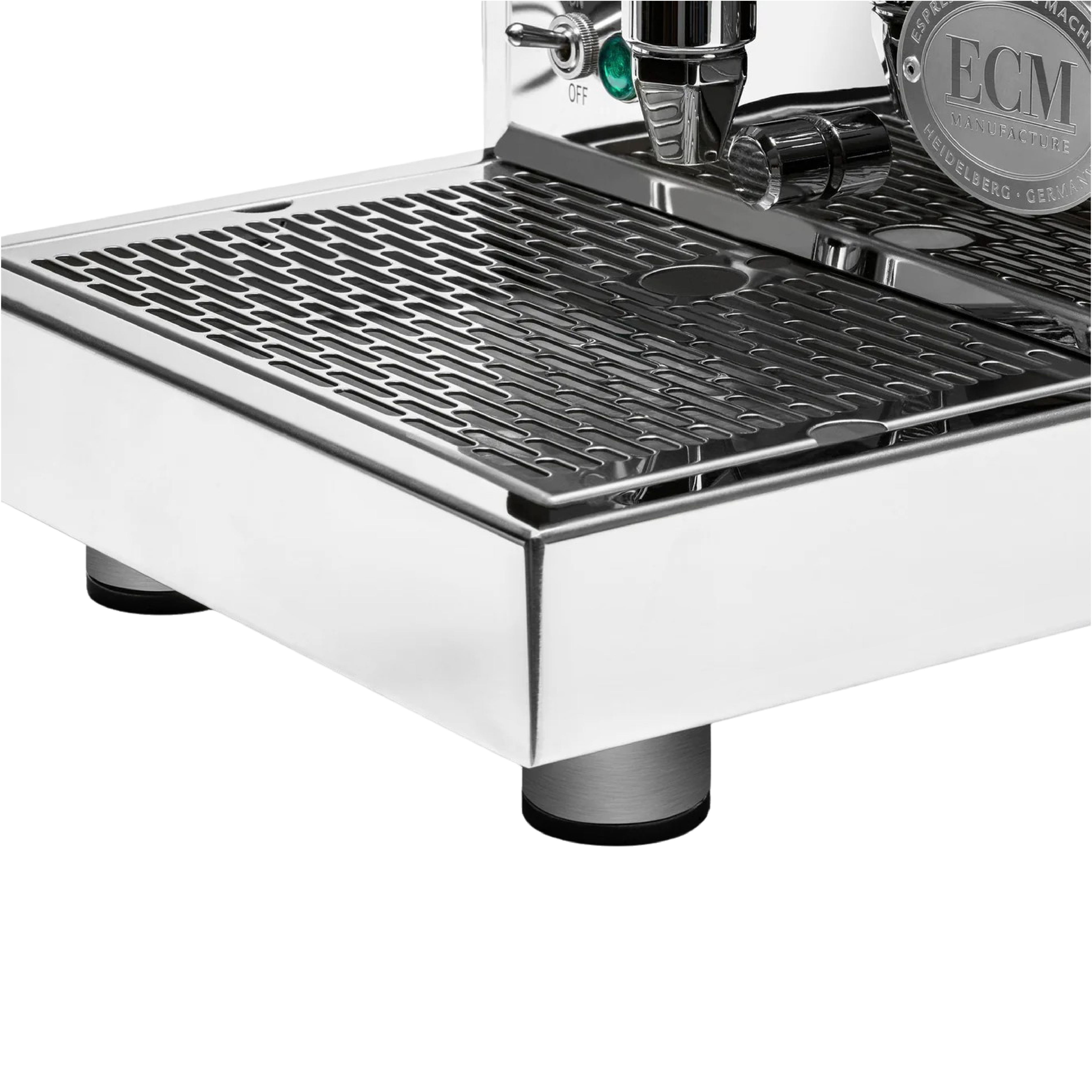 ECM Mechanika MAX Espresso Machine. Close-up of the drip tray.