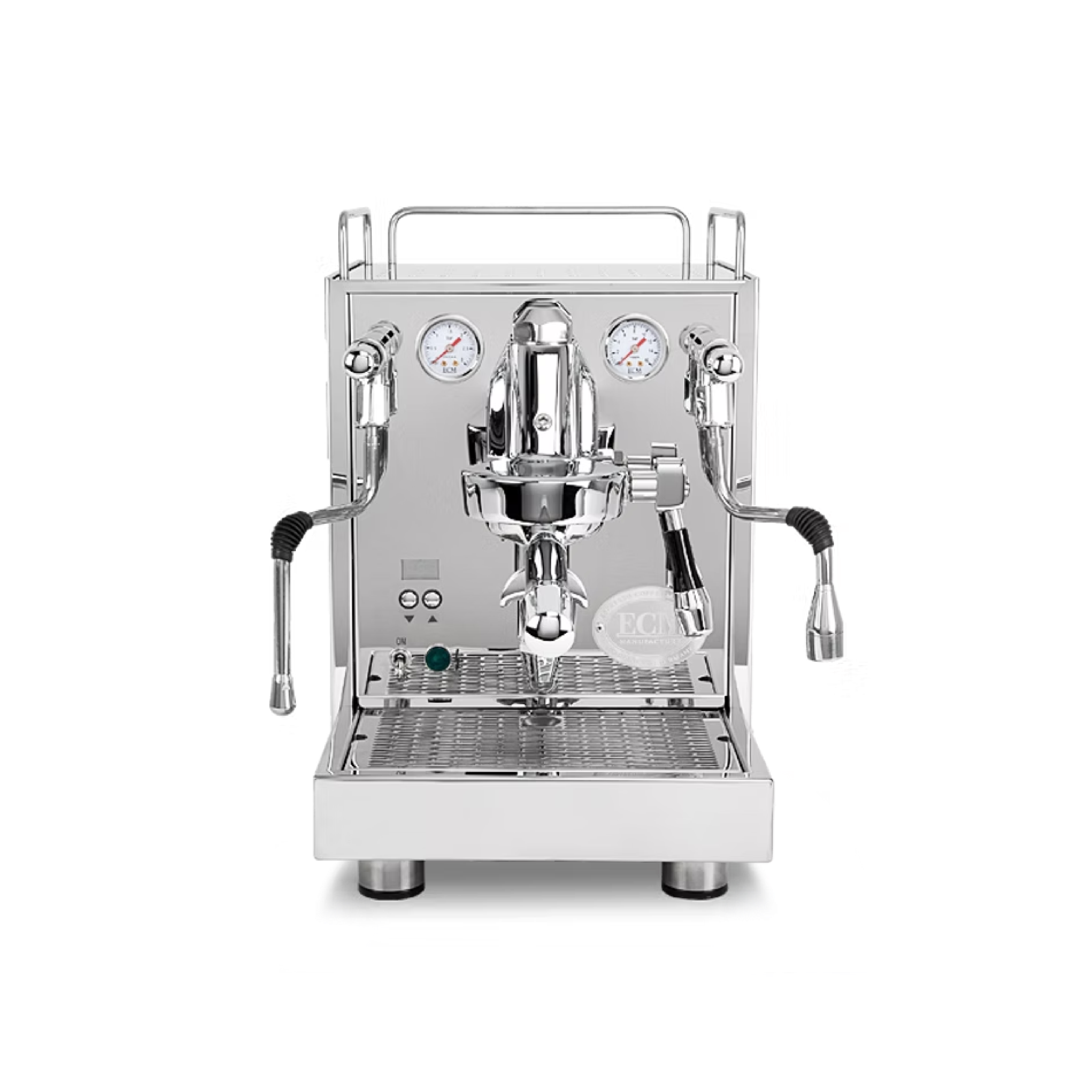 ECM Mechanika MAX Espresso Machine. Front view of the machine.