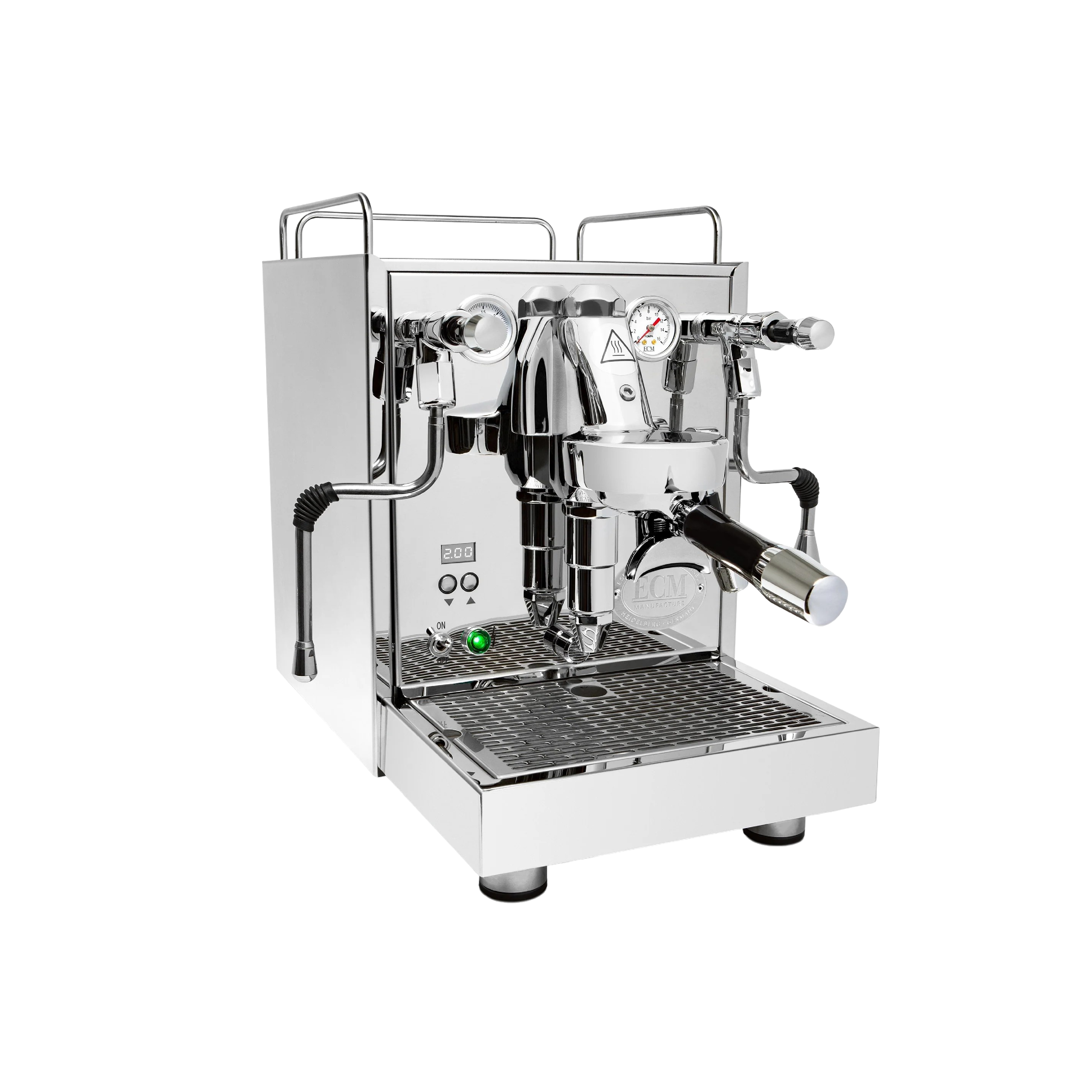 ECM Mechanika MAX Espresso Machine. Side view of the machine.
