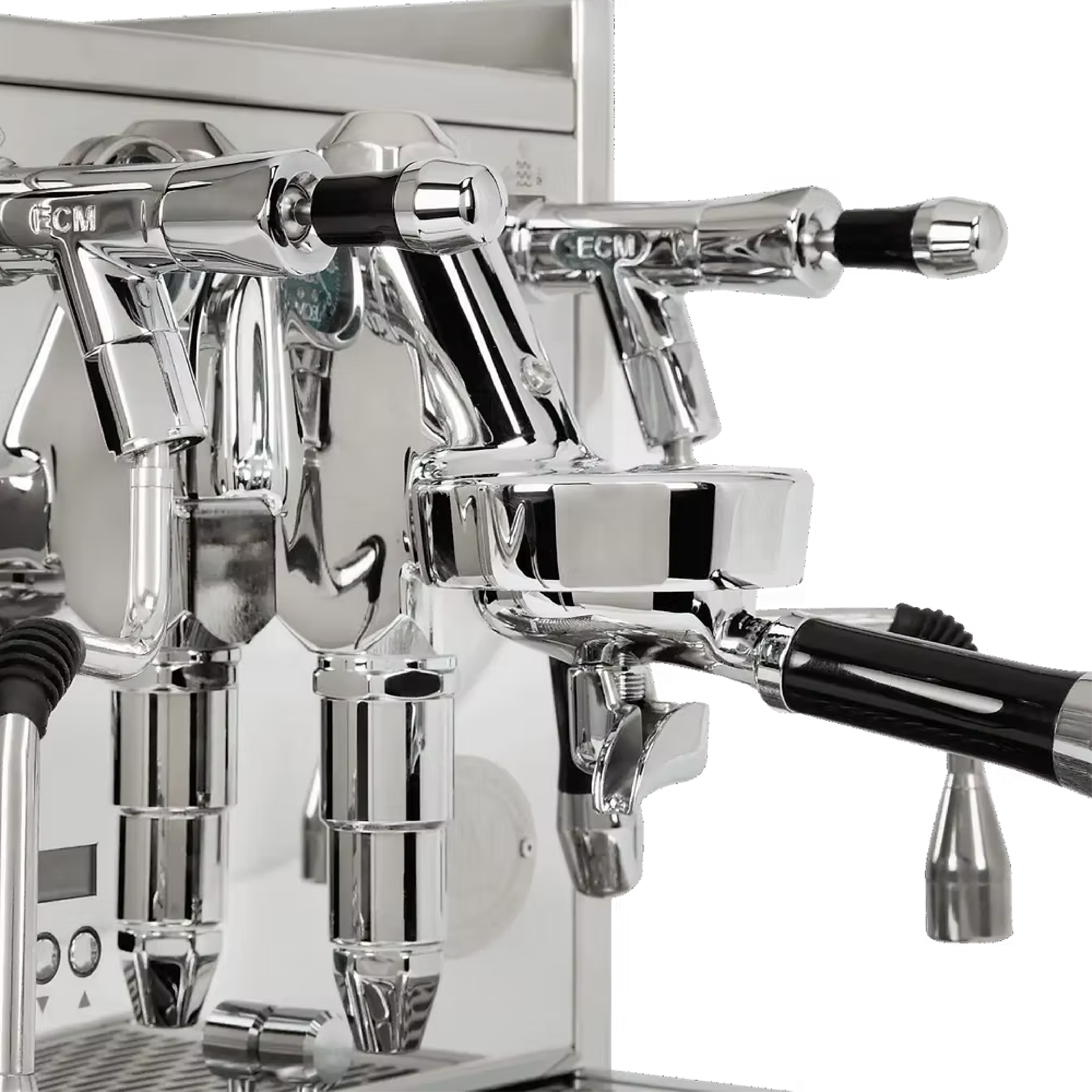 ECM Technika VI Dual Boiler Espresso Machine. Close-up E61 grouphead.