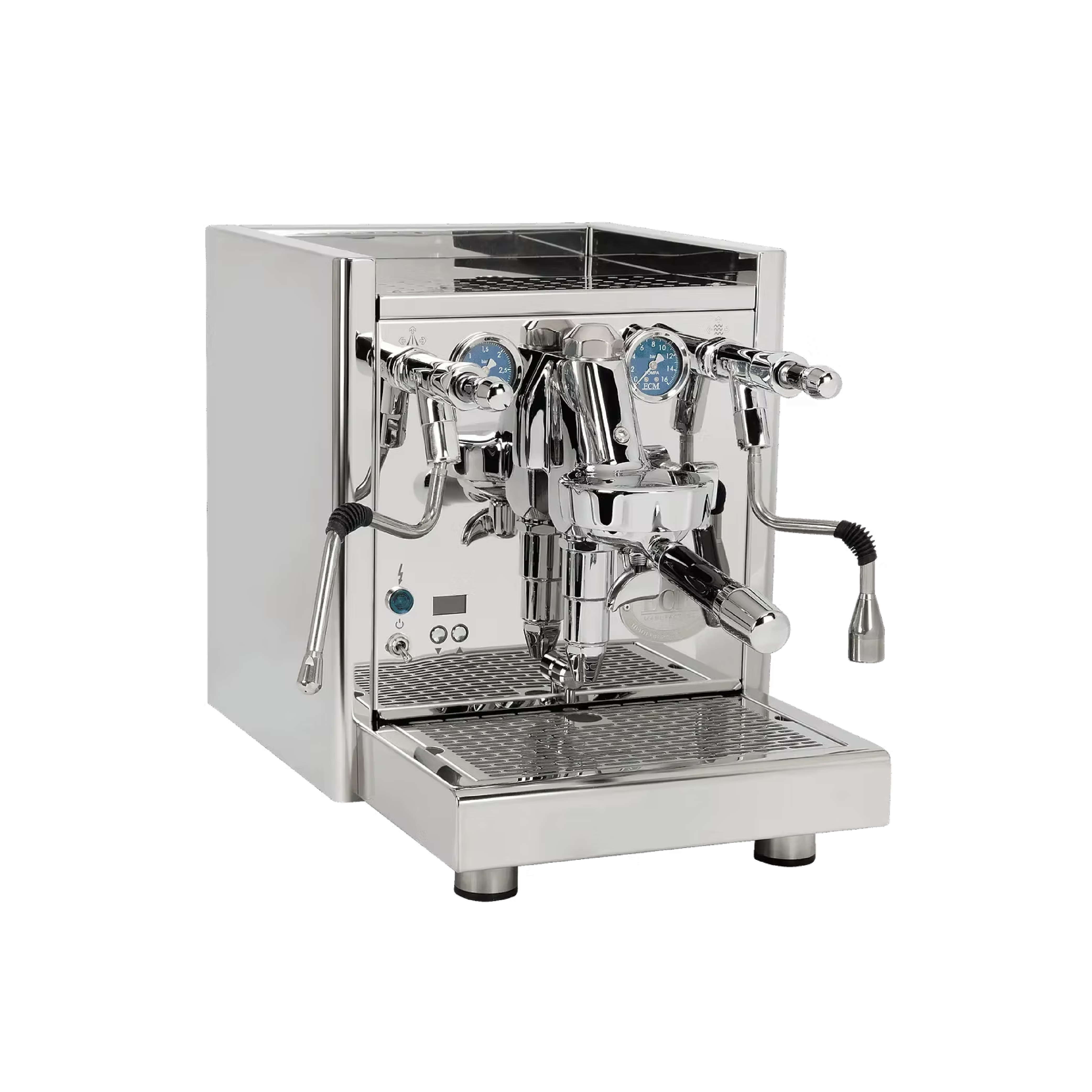 ECM Technika VI Dual Boiler Espresso Machine. Side view of the machine.