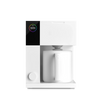 Fellow Aiden Precision Coffee Maker in matte white with thermal carafe. Front view of the machine.