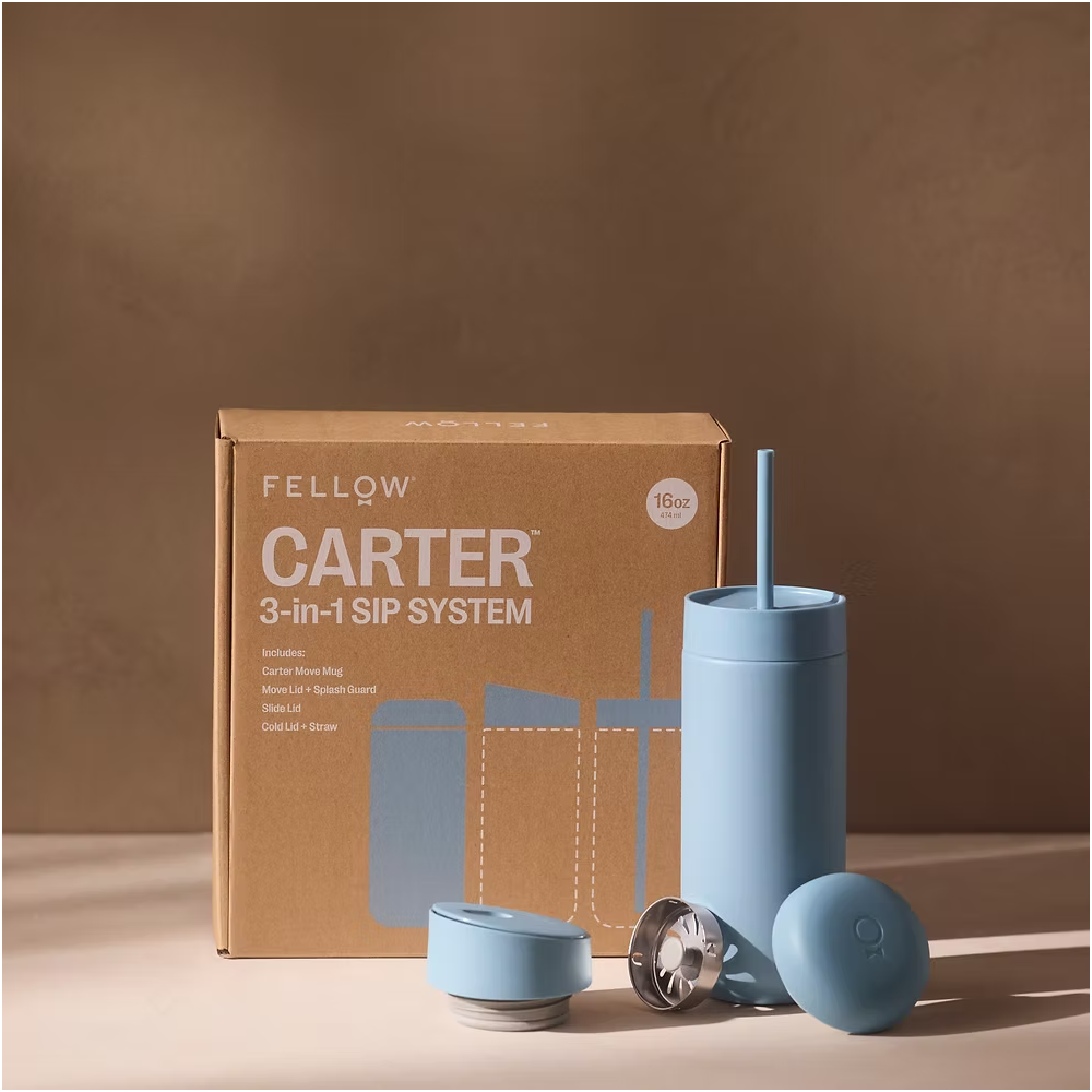 Fellow Carter 3-in-1 Lid System (With Sip Lid) - 16oz