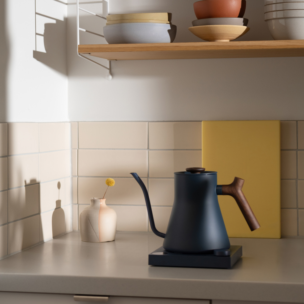 Fellow Stagg EKG Pro Kettle with Walnut Handle - 0.9L, Stone Blue