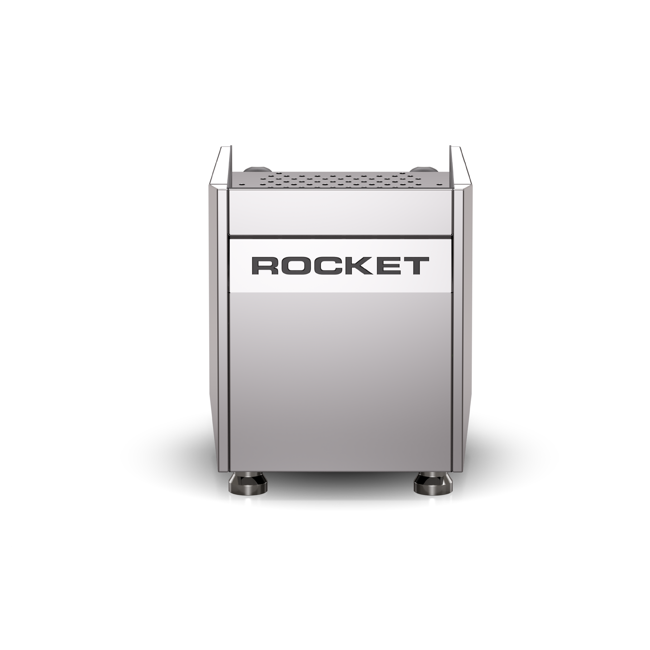 Rocket Giotto V Fast Espresso Machine in stainless steel. Side view of the machine.