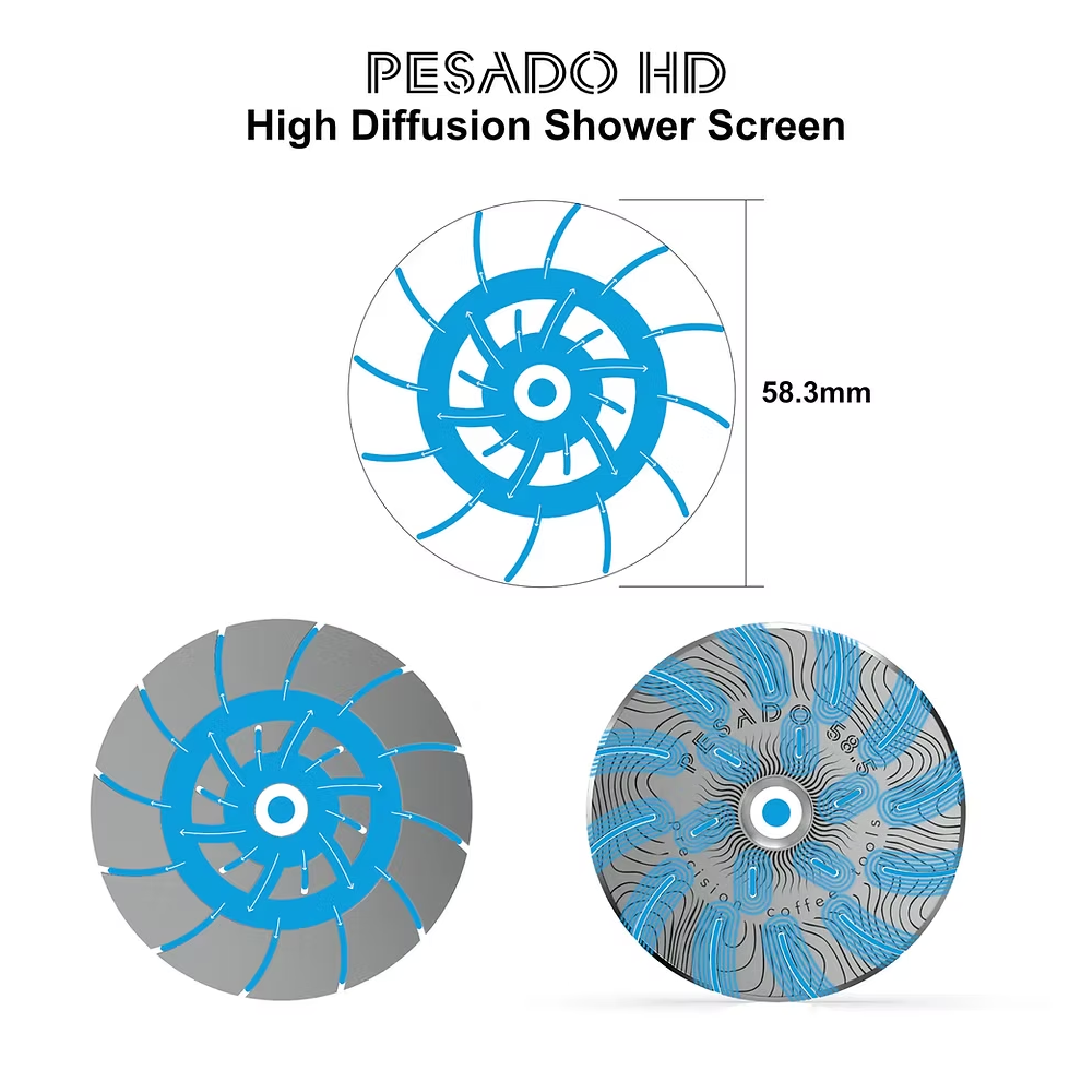 PESADO HD - High Diffusion Shower Screen for La Marzocco/Synesso/Slayer Group