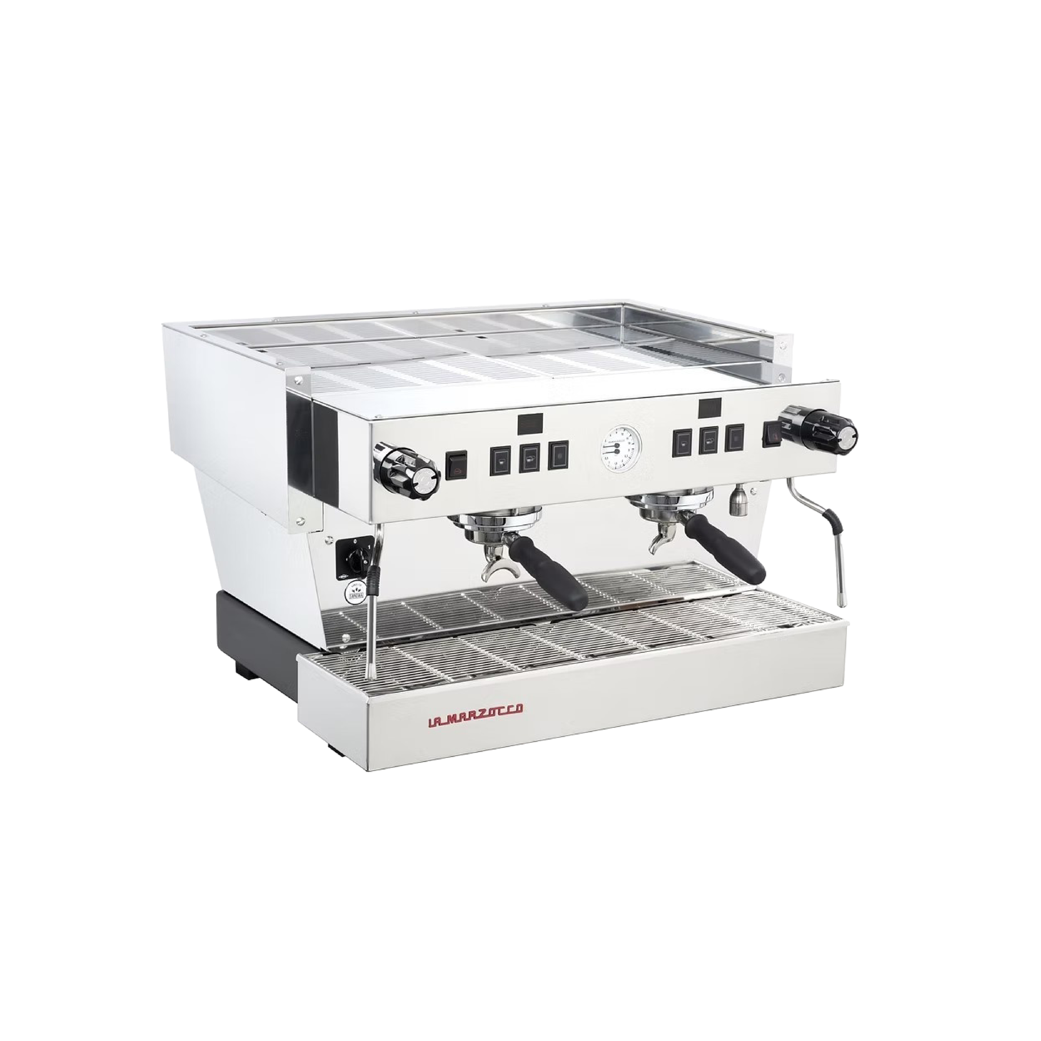 La Marzocco Linea Classic S Commercial Espresso Machine 3 grouphead. Front view of the machine.