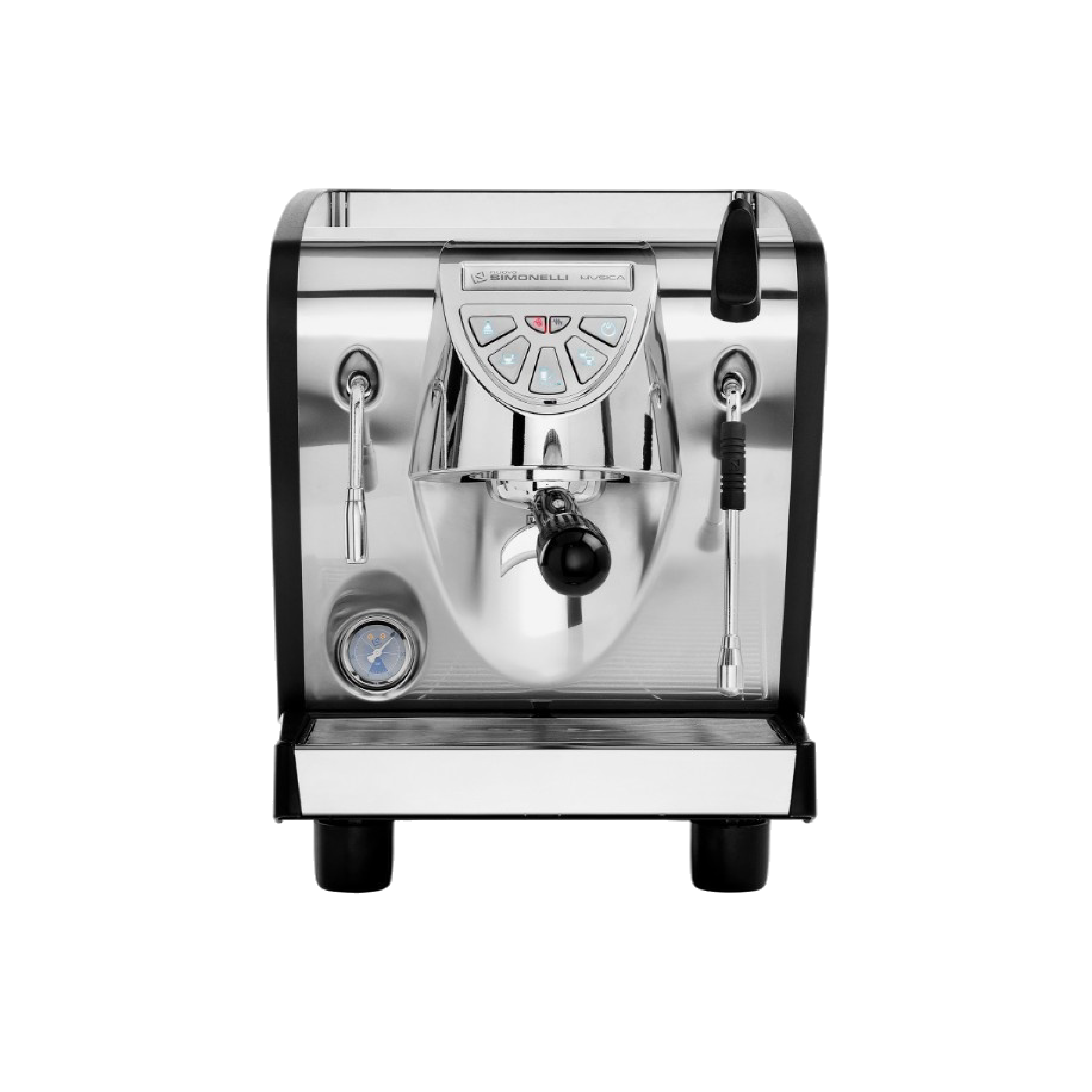 Nuova Simonelli Musica Espresso Machine. Front view of the machine.