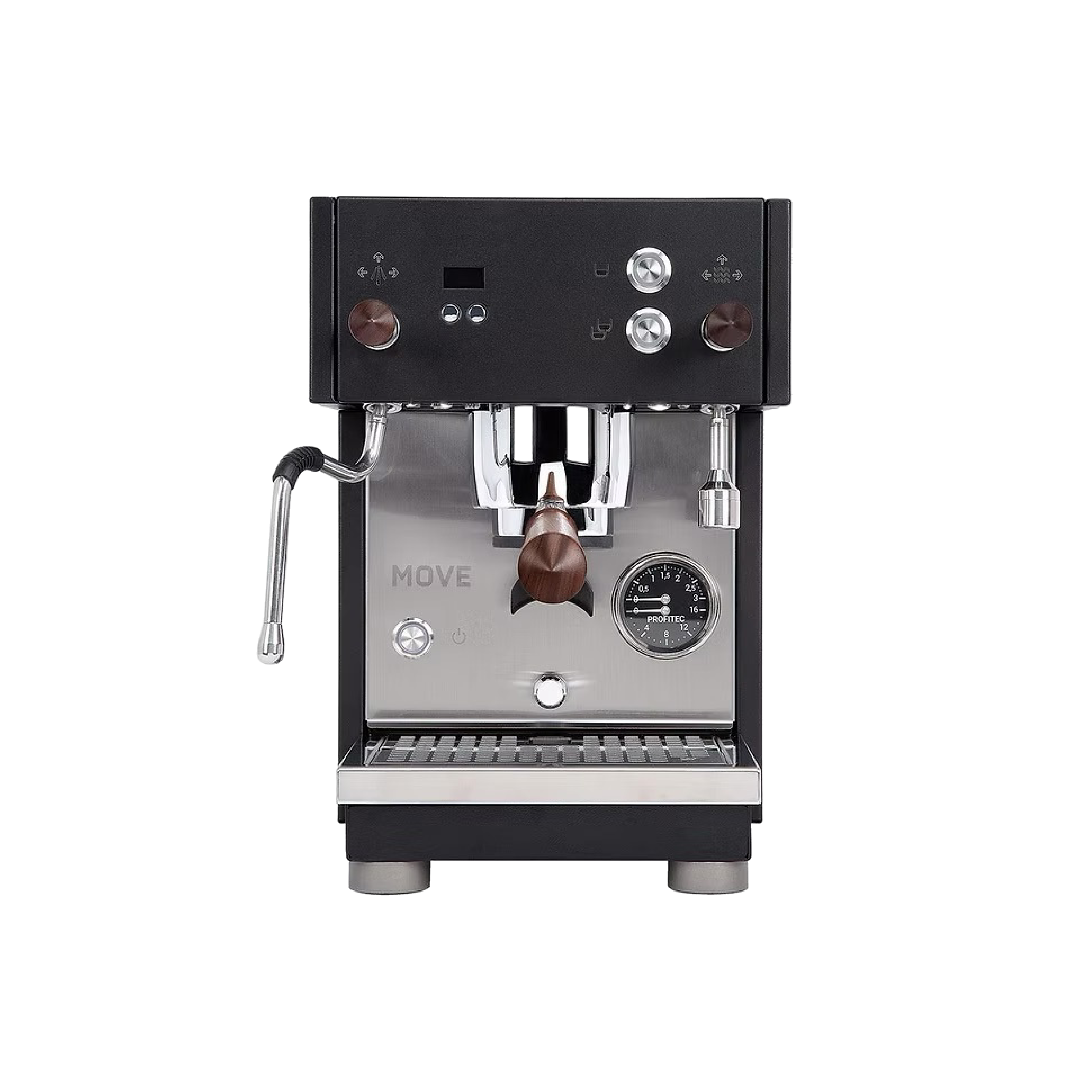 Profitect MOVE Dual Boiler Espresso Machine. Front view of the machine.