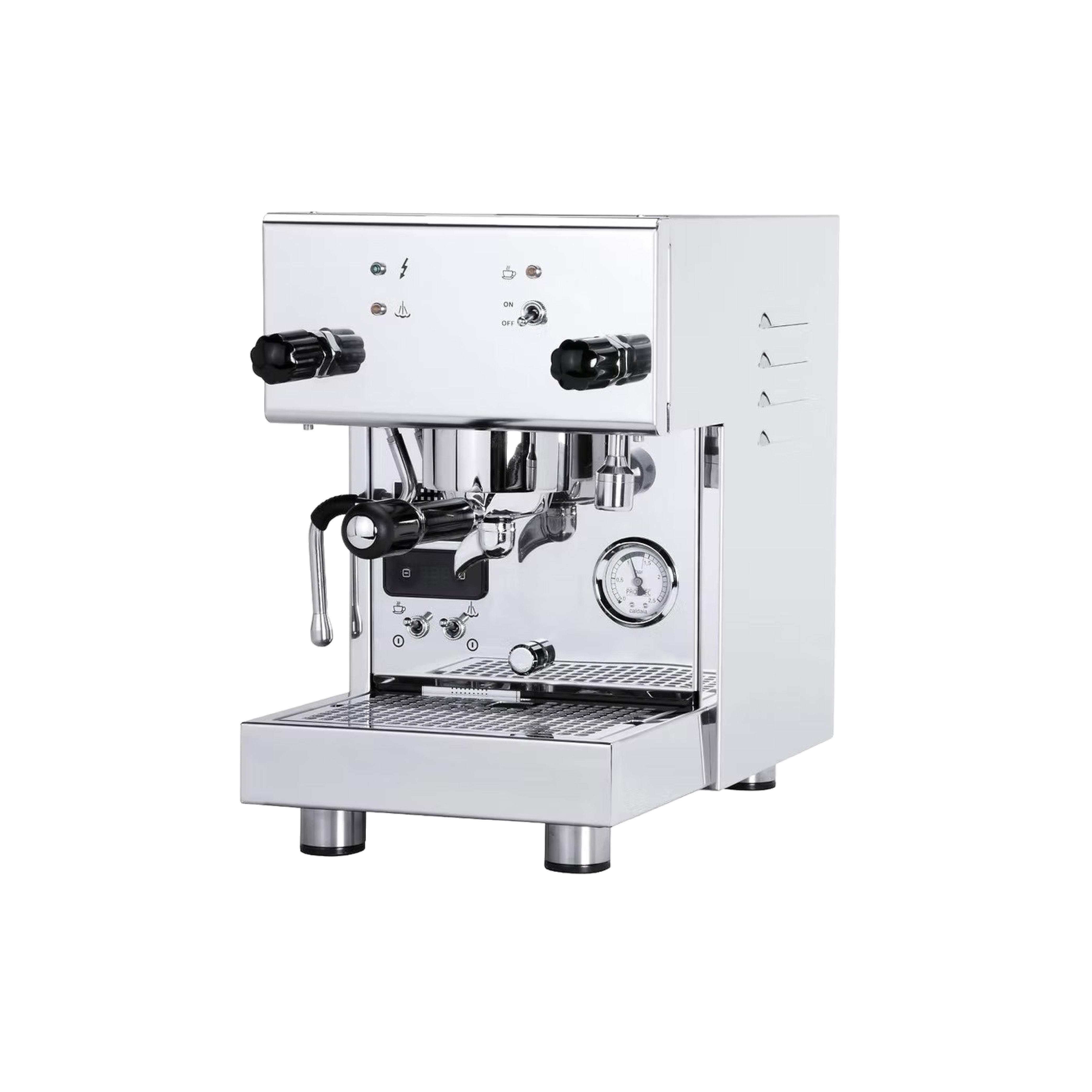 Profitec Pro 300 Dual Boiler Espresso Machine. Front view of the machine.