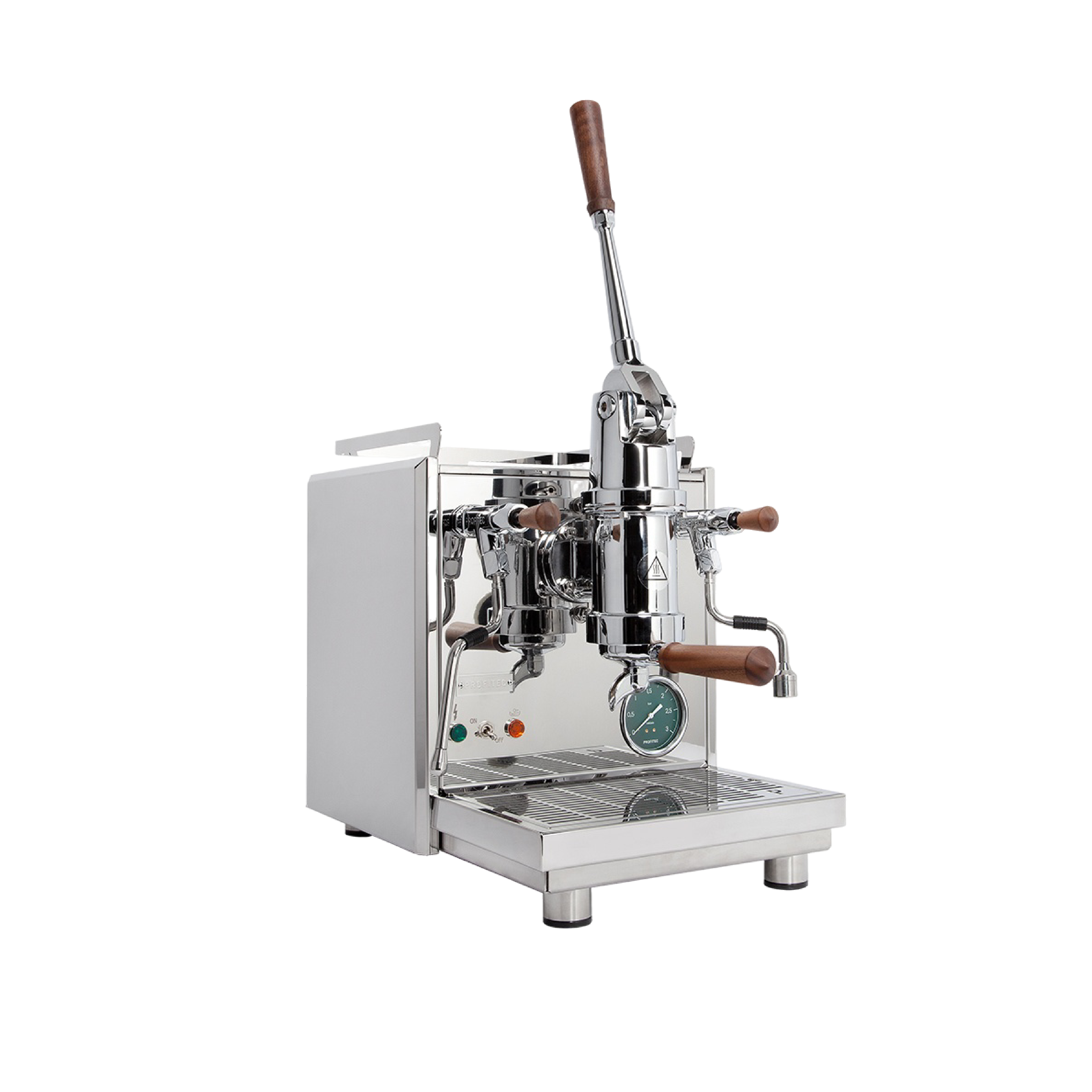 Profitec Pro 800 V2 Lever Espresso Machine. Front view of the machine.