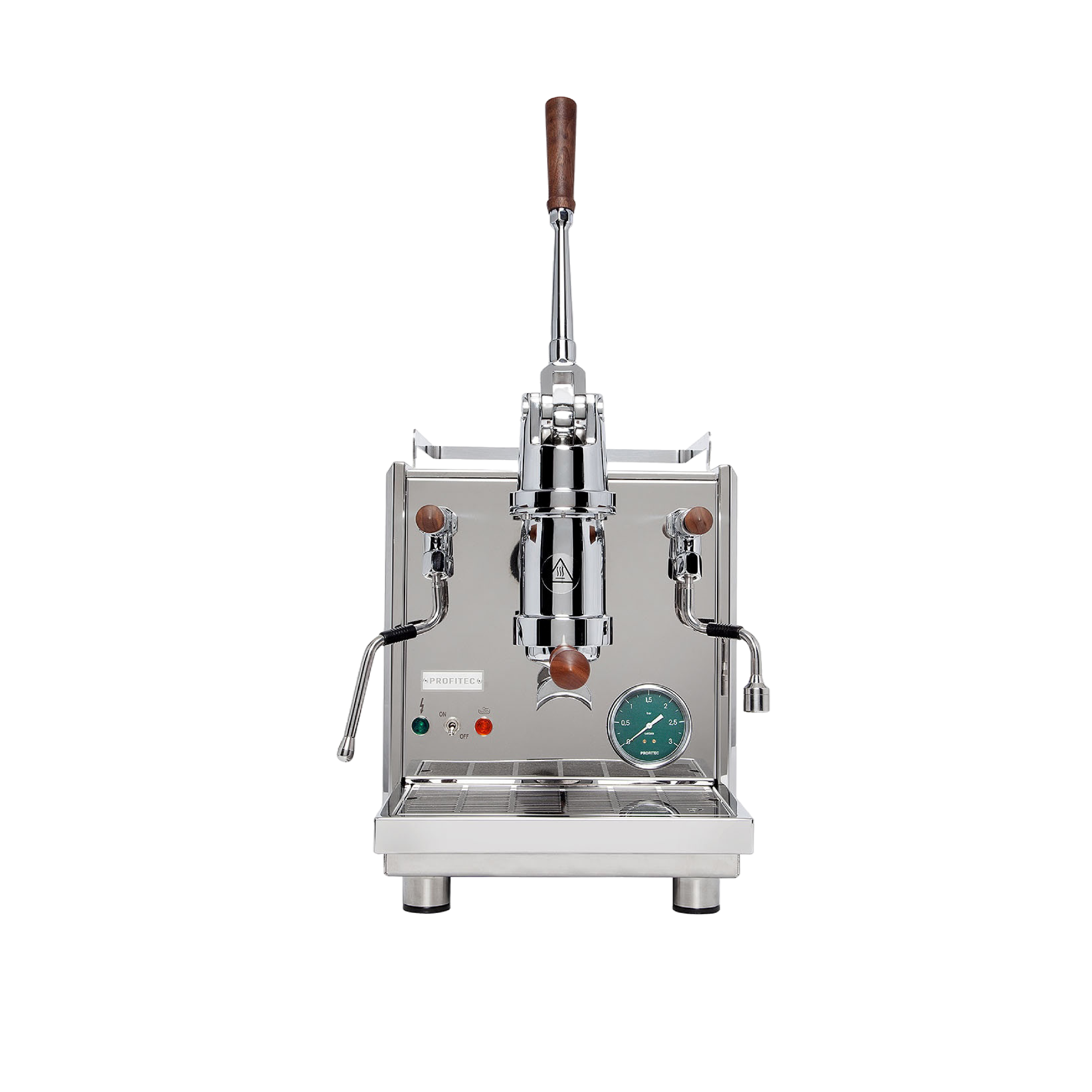 Profitec Pro 800 V2 Lever Espresso Machine. Front view of the machine.