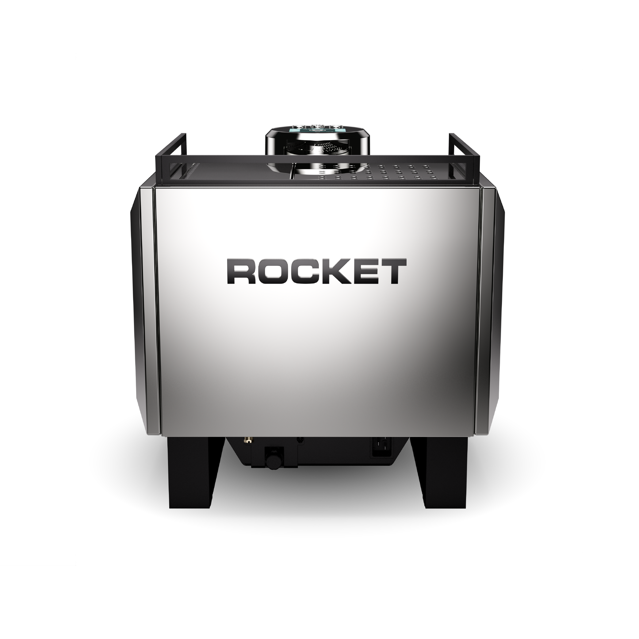 Rocket Biccoca Espresso Machine in stainless steel. Back view of the machine.