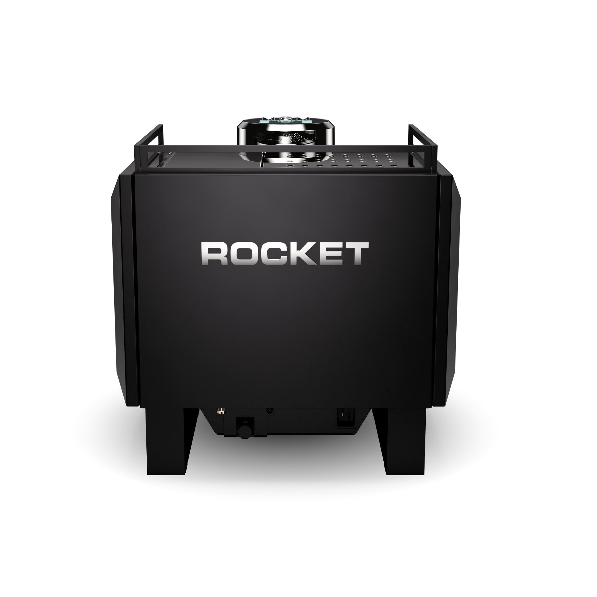 Rocket Biccoca Espresso Machine in matte black. Back view of the machine.