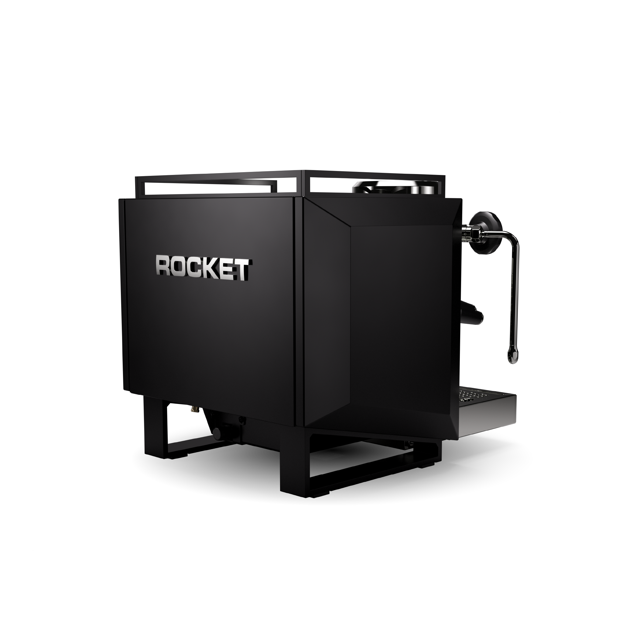 Rocket Biccoca Espresso Machine in matt black. Back view of the machine.