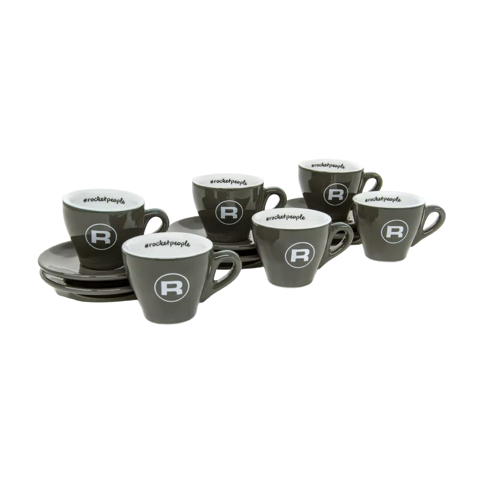 Rocket Espresso - Espresso Cup And Saucer (Set of 6) - Grey