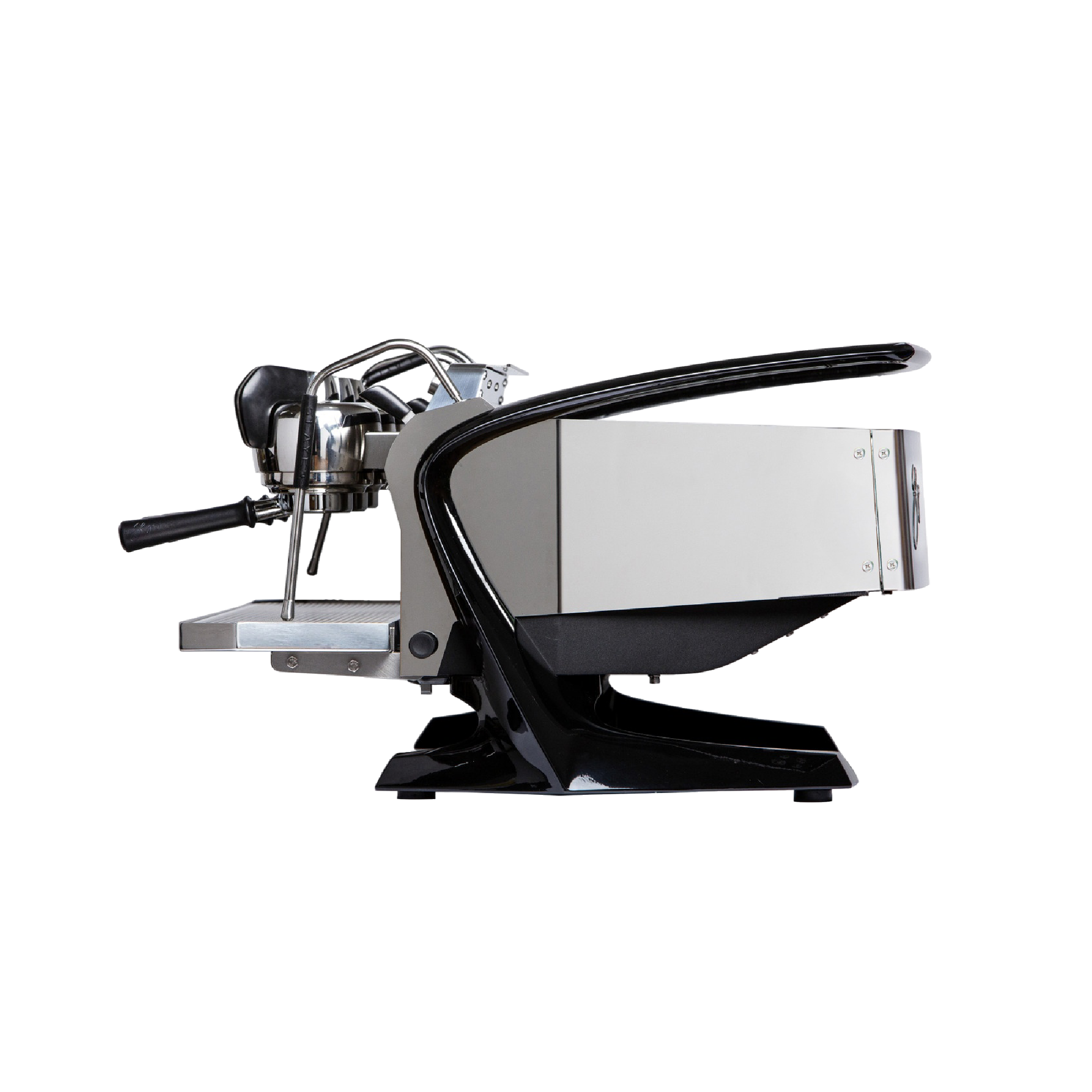 Slayer Steam LP Commercial Espresso Machine. Side view of the machine.