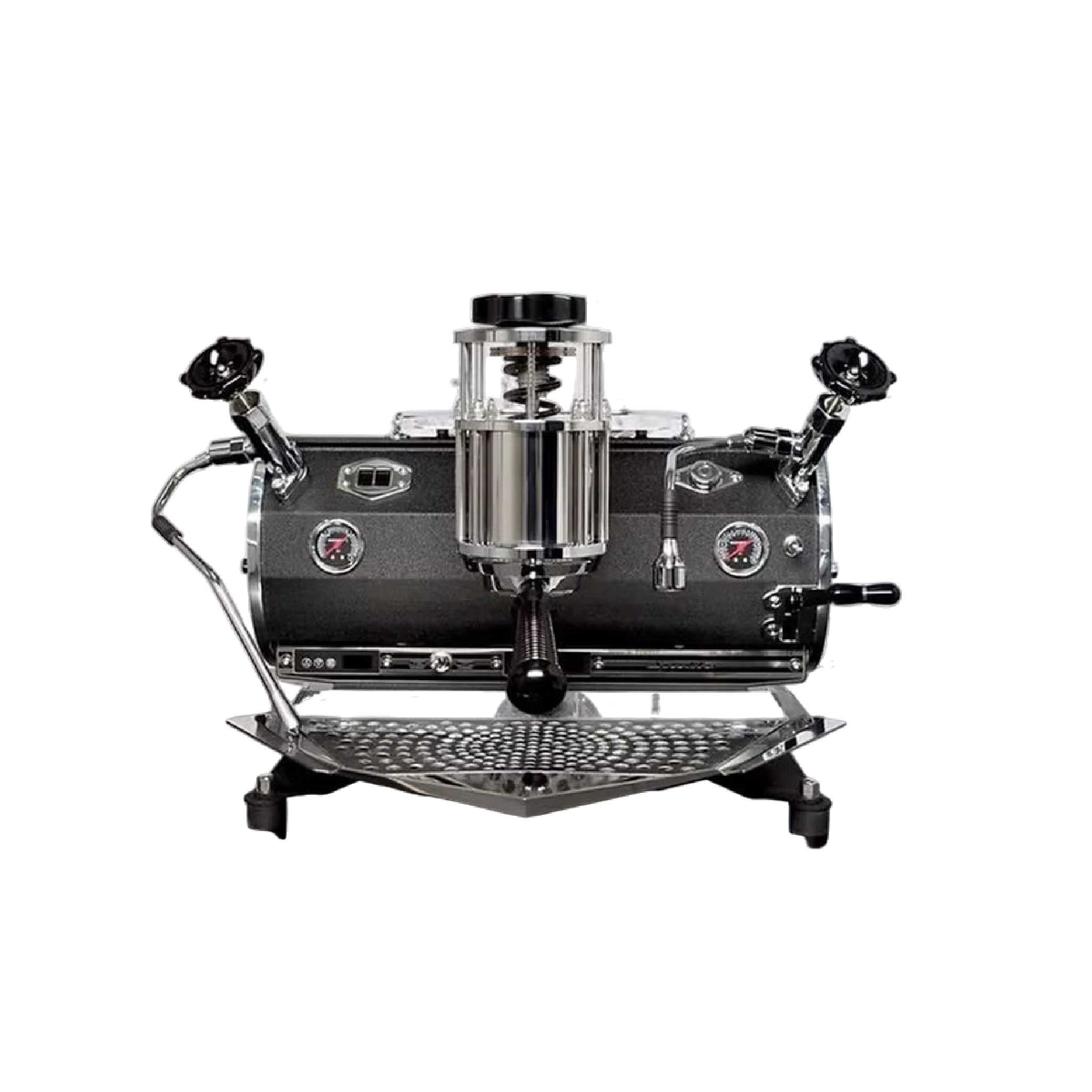 Kees Van Der Westen Speedster in crackle black with Idro-matic. Front view of the machine.