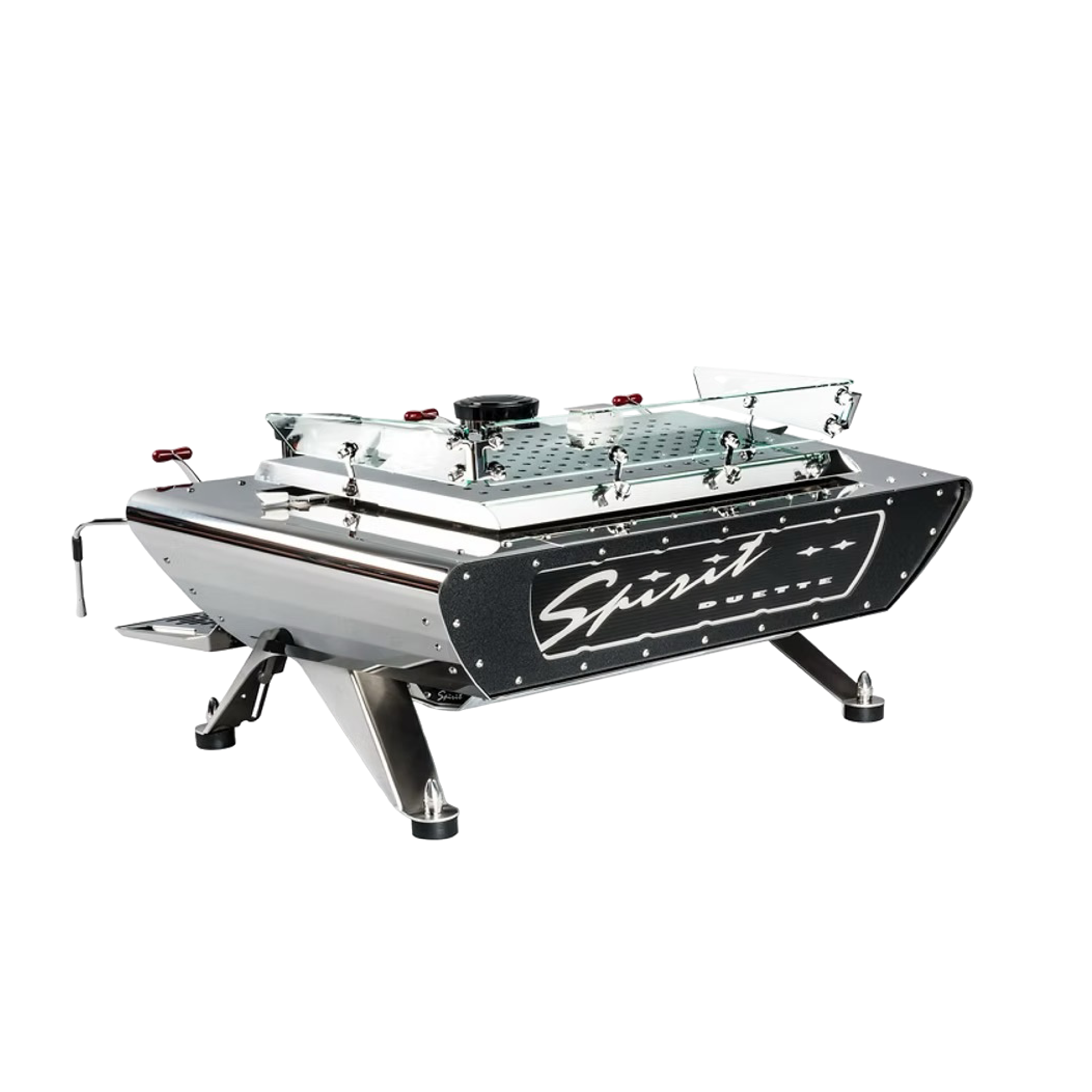 Kees Van Der Westen Spirit Duette. Back view of the standard version with raw body, raw frame, raw back panel and raw cup tray. 