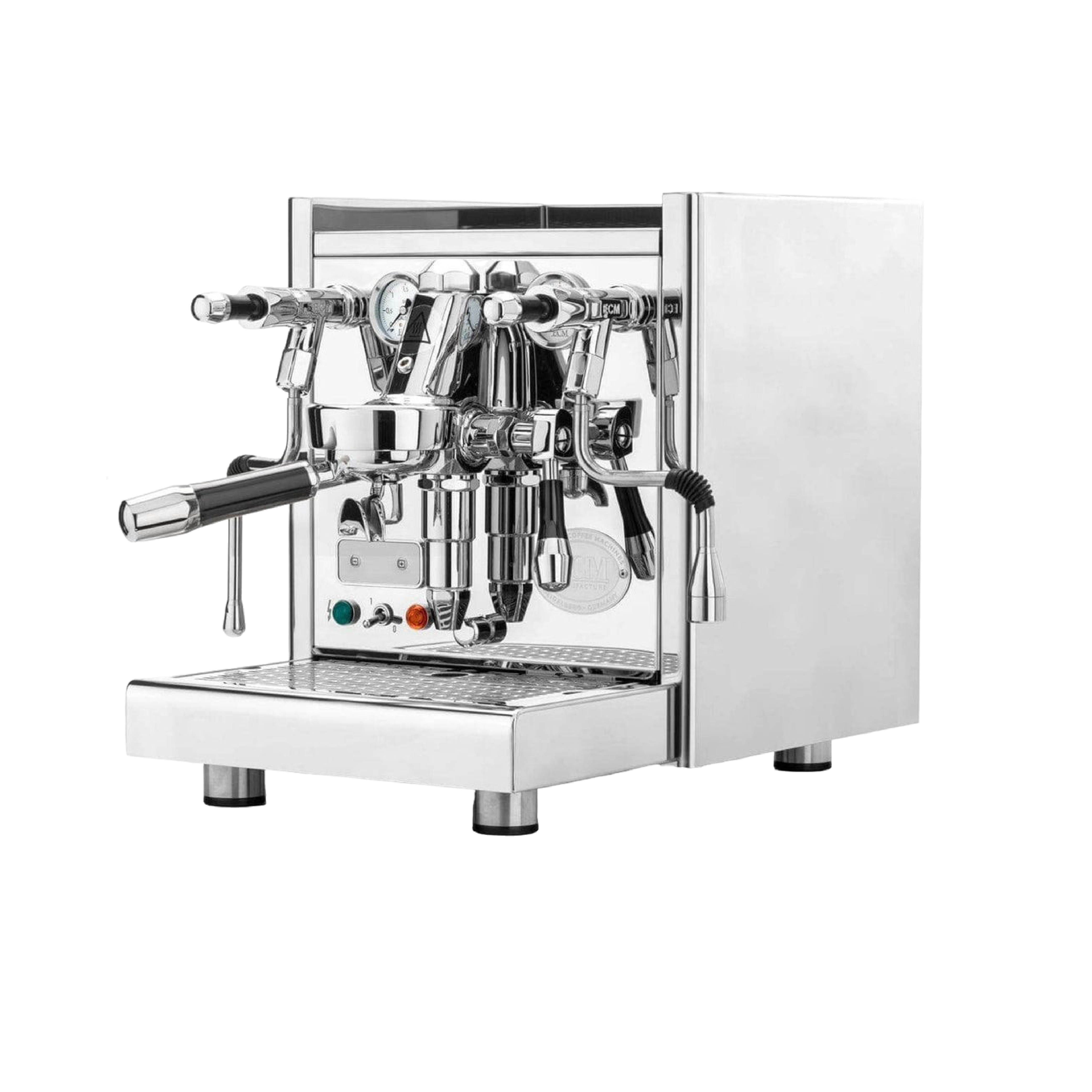 ECM Technika V Profi PID Espresso Machine. Diagonal view of the machine.