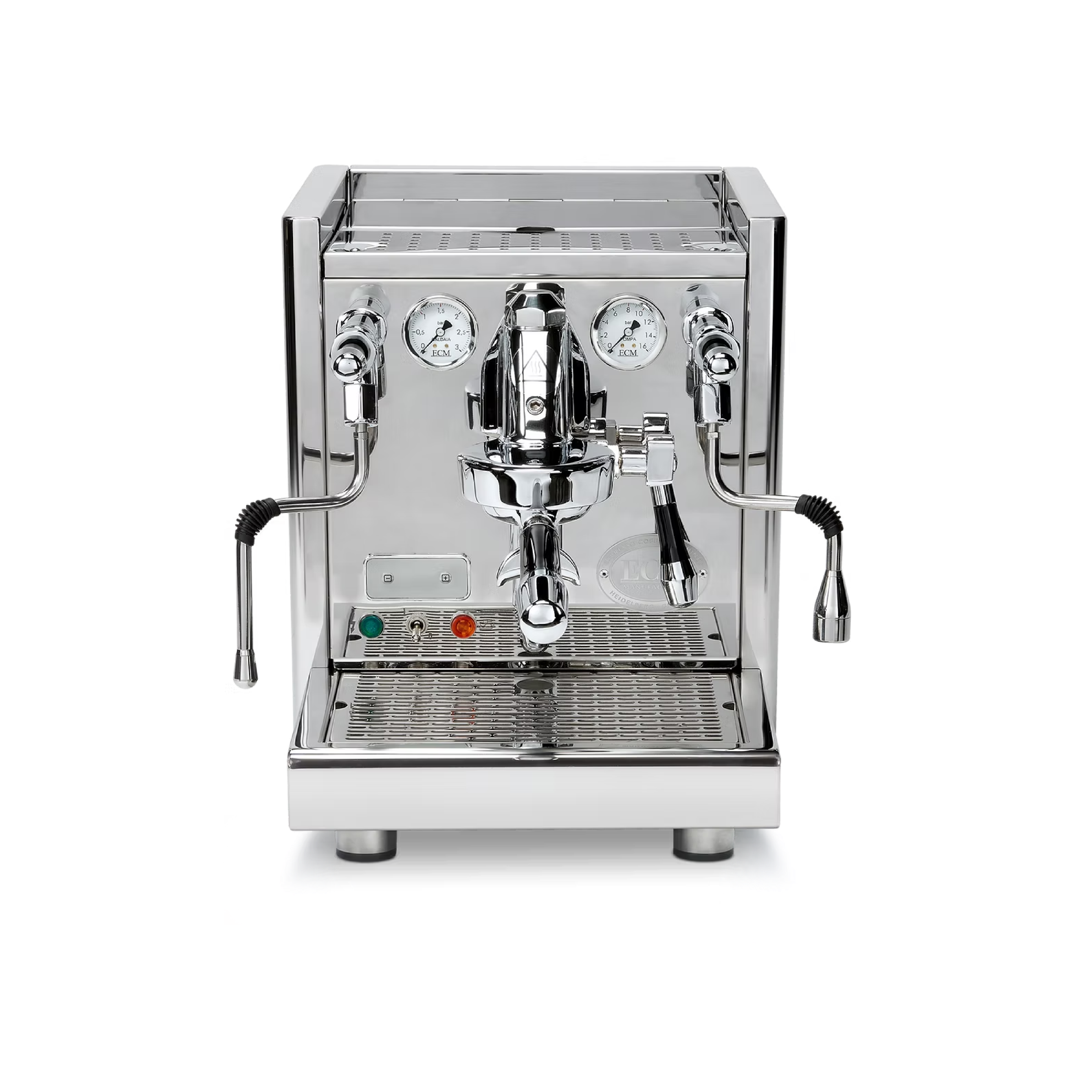 ECM Technika V Profi PID Espresso Machine. Front view of the machine.